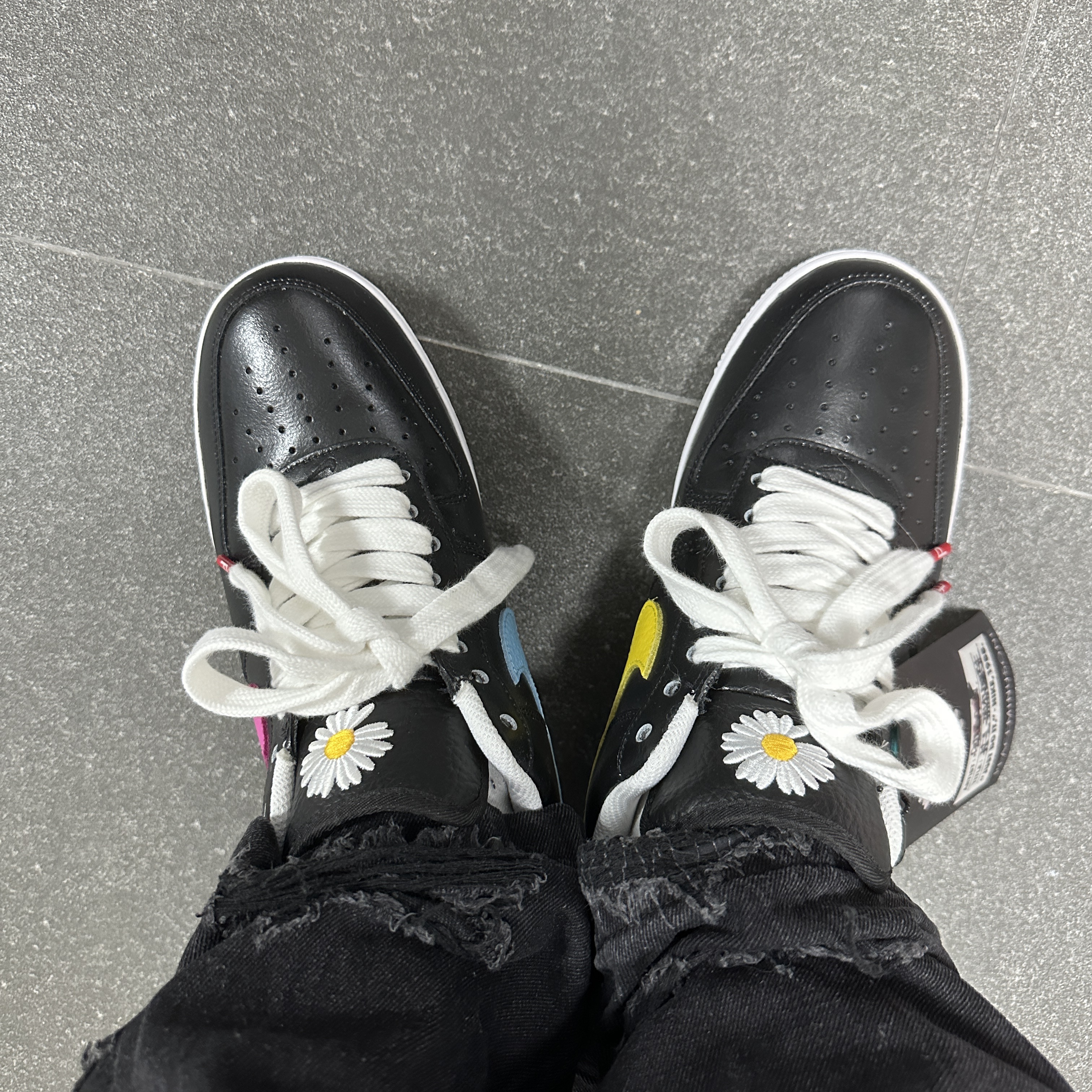 Nike x Peaceminusone Air Force 1 Low Para-Noise 3.0 Black and Multicolor 착용 스타일 - 3
