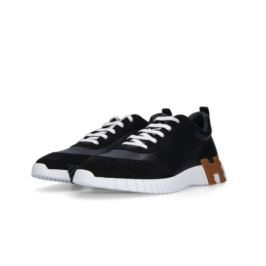 Hermes Bouncing Sneakers Calfskin Suede Goatskin & Noir