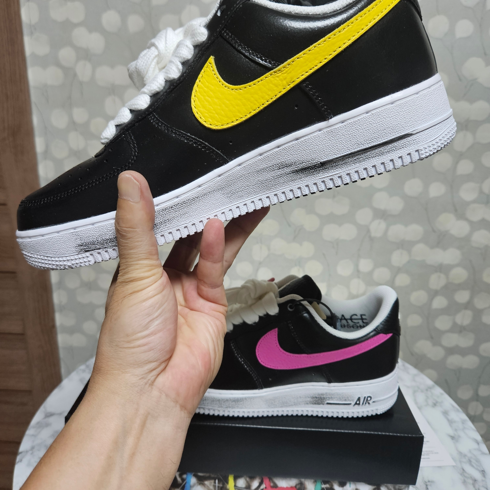 Nike x Peaceminusone Air Force 1 Low Para-Noise 3.0 Black and Multicolor 착용 스타일 - 2