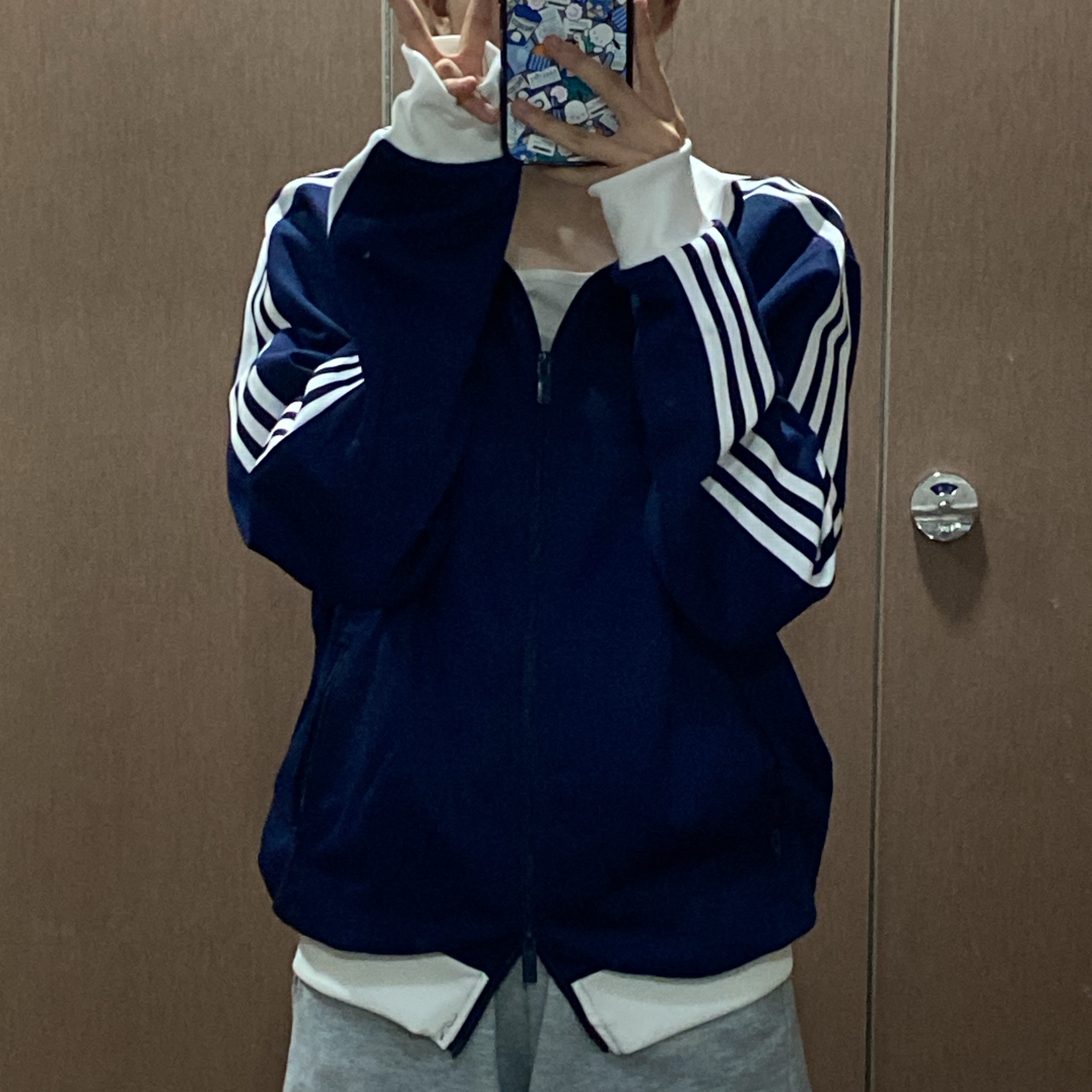 Adidas Adicolor Classic Beckenbauer Track Top Night Indigo - KR Sizing 착용 스타일 - 1