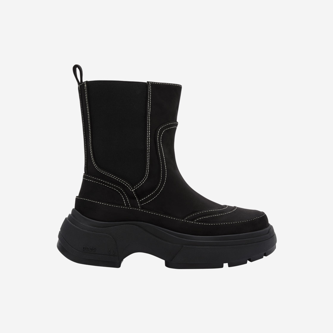 paes-09-BKSD PAES Layer Chelsea Boots Black Suede