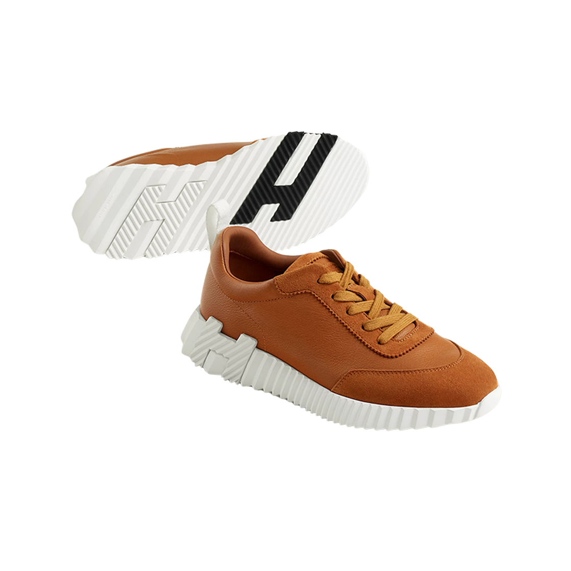(W) 에르메스 바운싱 스니커즈 스포츠 스웨이드 고트스킨 & 나뛰렐((W) Hermes Bouncing Sneakers Sport Suede Goatskin & Naturel) - 3