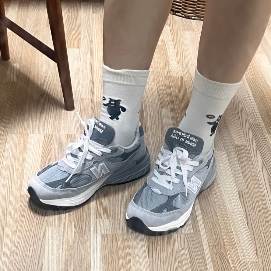 (W) New Balance 993 Made in USA Grey - B Standard 착용 스타일