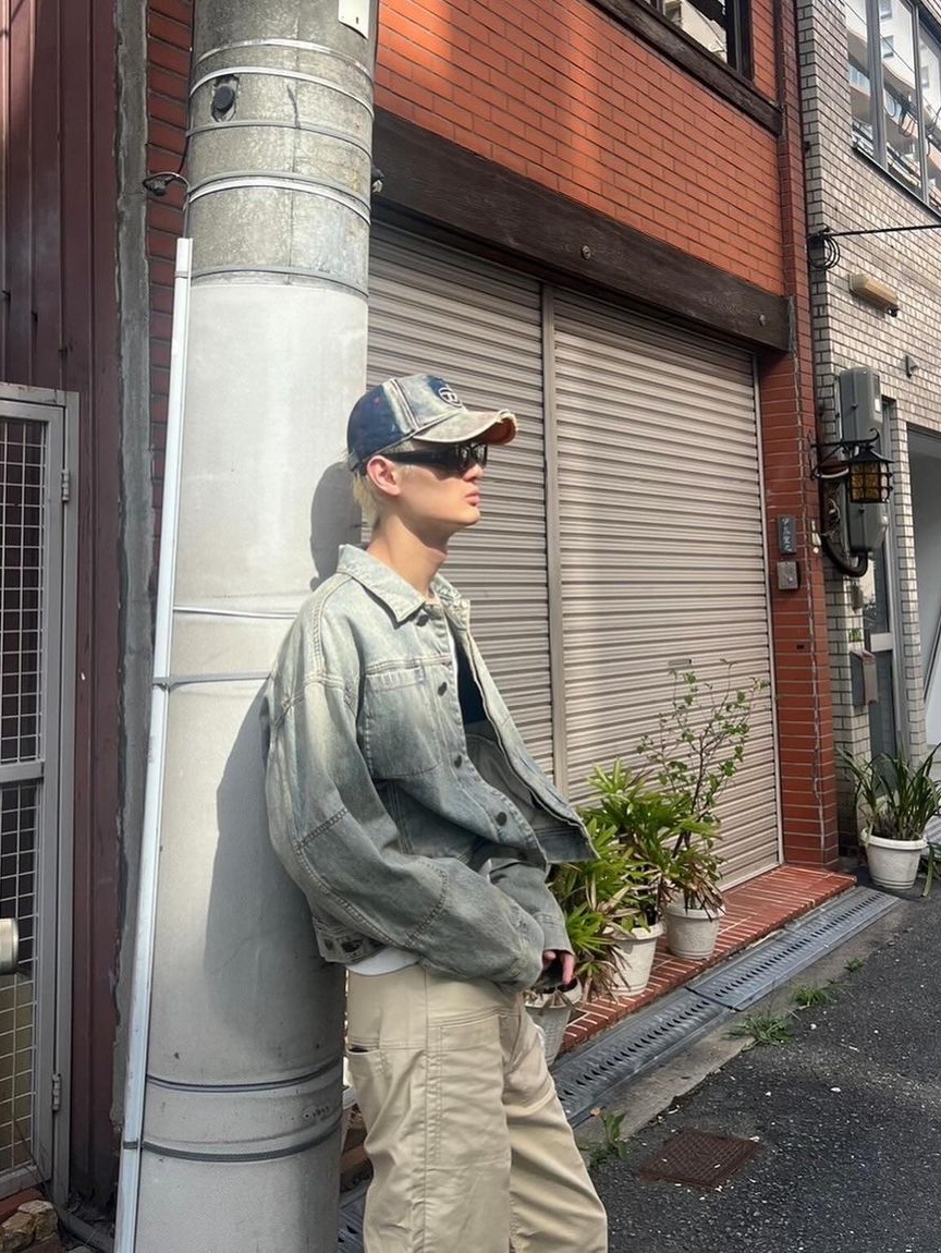 Entire Studios Gem Denim Jacket Surface Wave - 24FW 착용 스타일 - 4