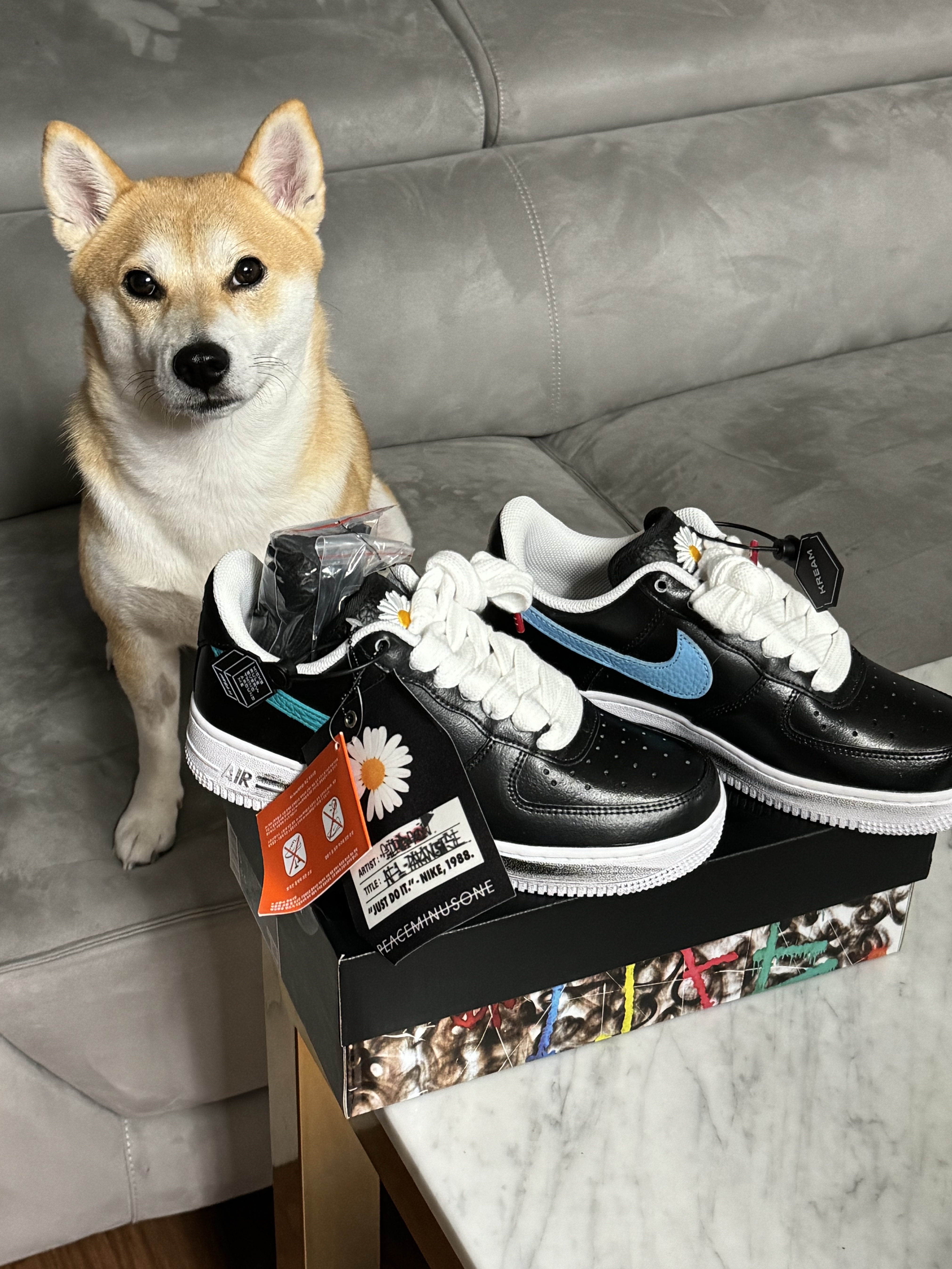 Nike x Peaceminusone Air Force 1 Low Para-Noise 3.0 Black and Multicolor 착용 스타일 - 2