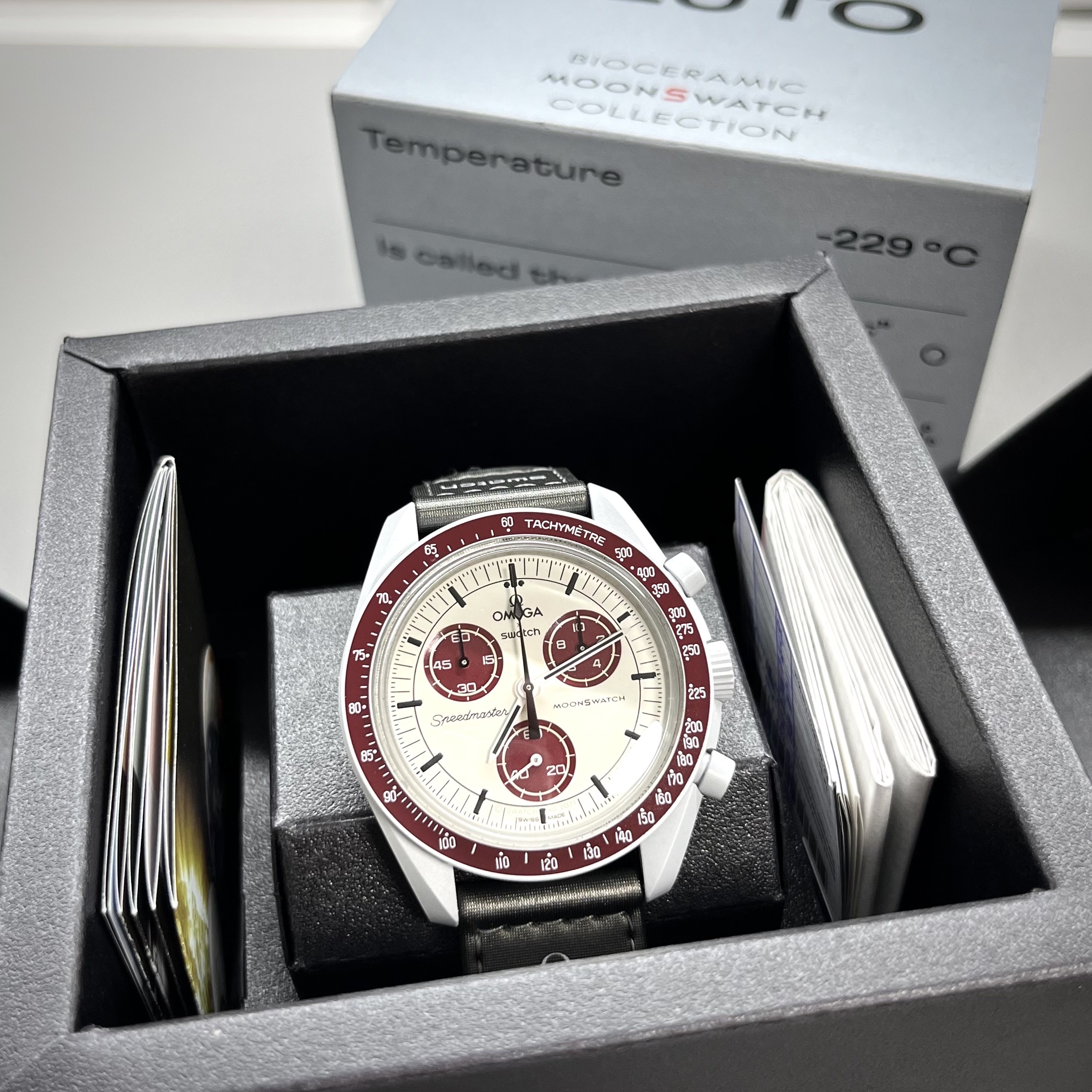 Swatch x Omega Bioceramic MoonSwatch Mission To Pluto, Swatch x Omega x Snoopy Bioceramic Moonswatch Mission To The Moonphase Full Moon 착용 스타일 - 2