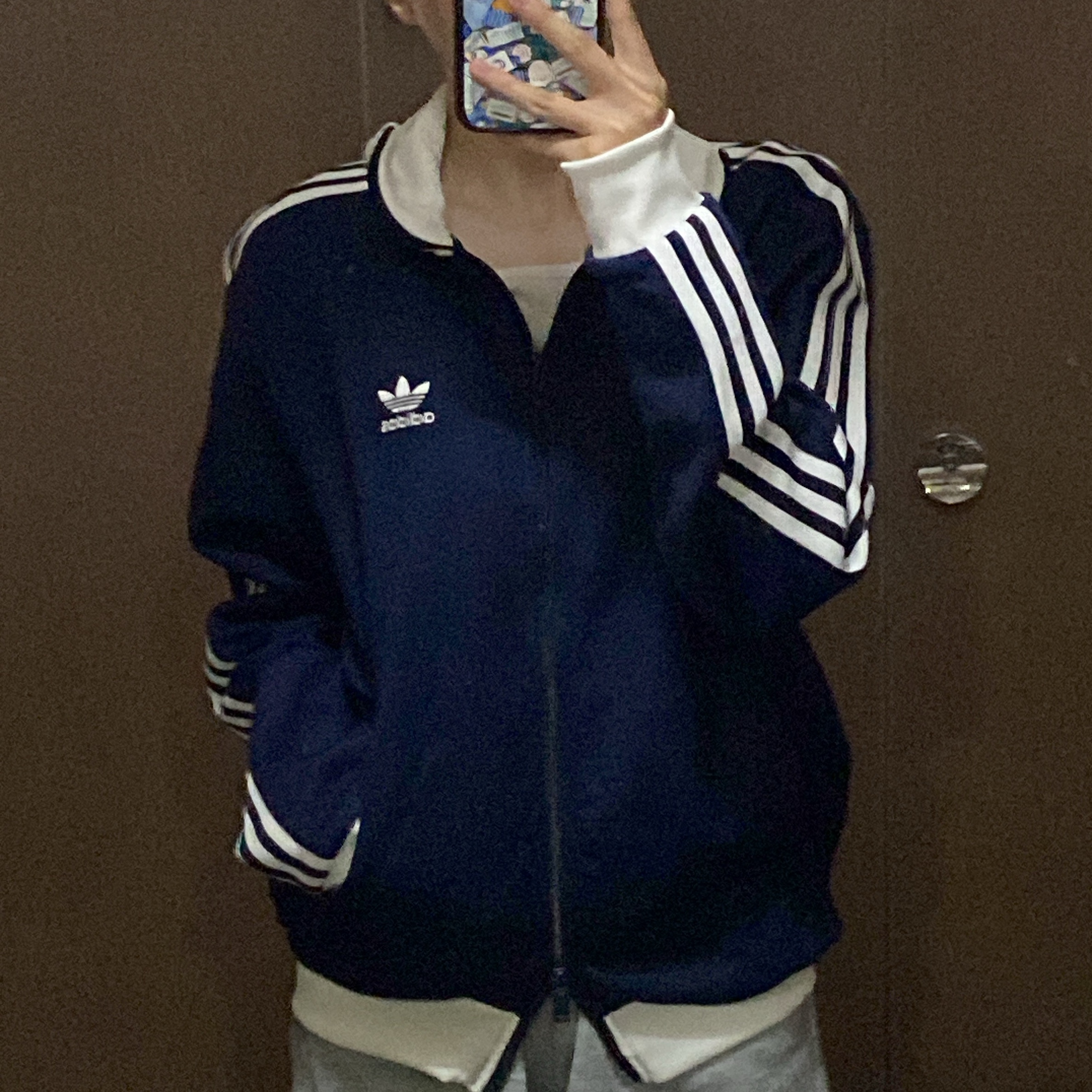 Adidas Adicolor Classic Beckenbauer Track Top Night Indigo - KR Sizing 착용 스타일 - 2