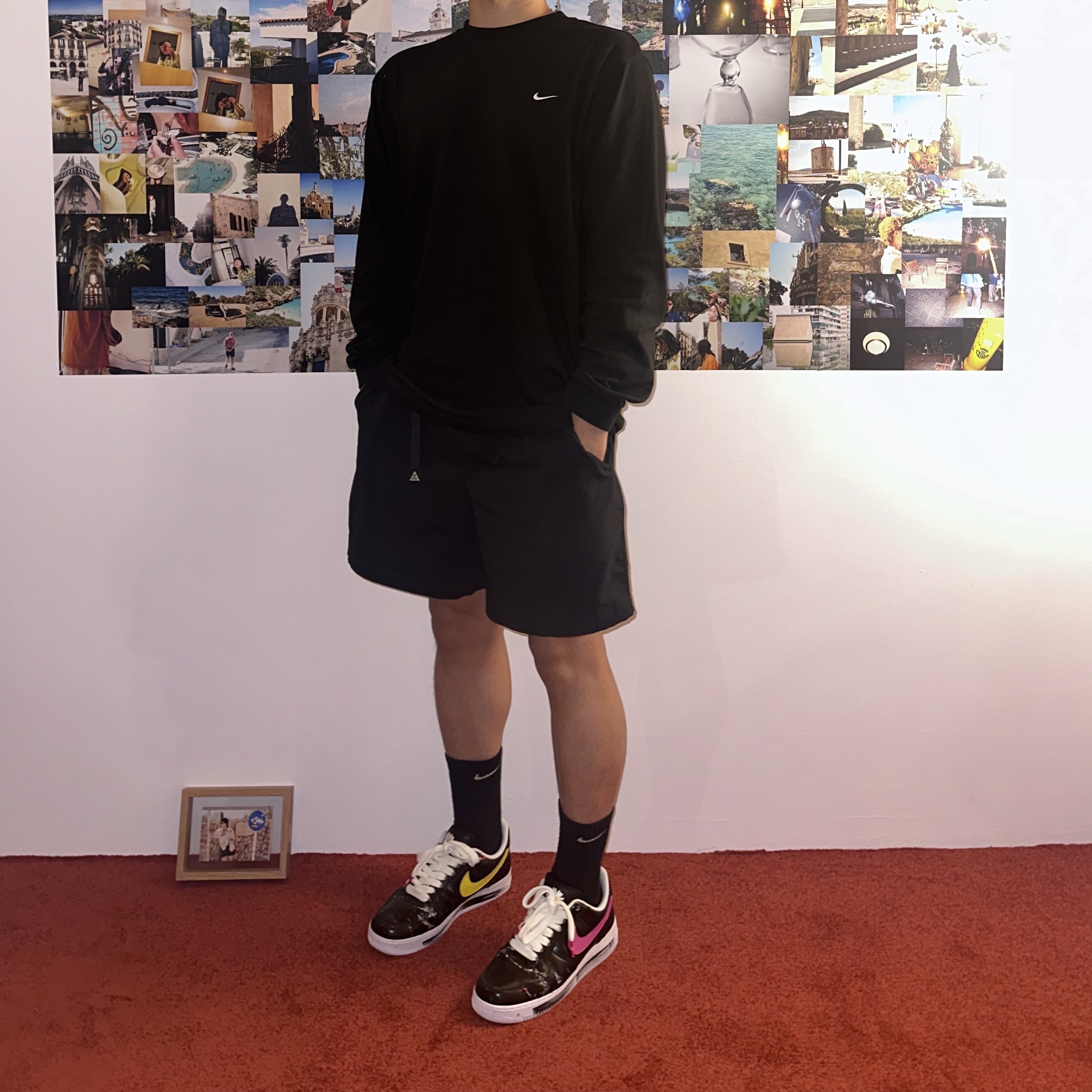 Nike x Peaceminusone Air Force 1 Low Para-Noise 3.0 Black and Multicolor 착용 스타일