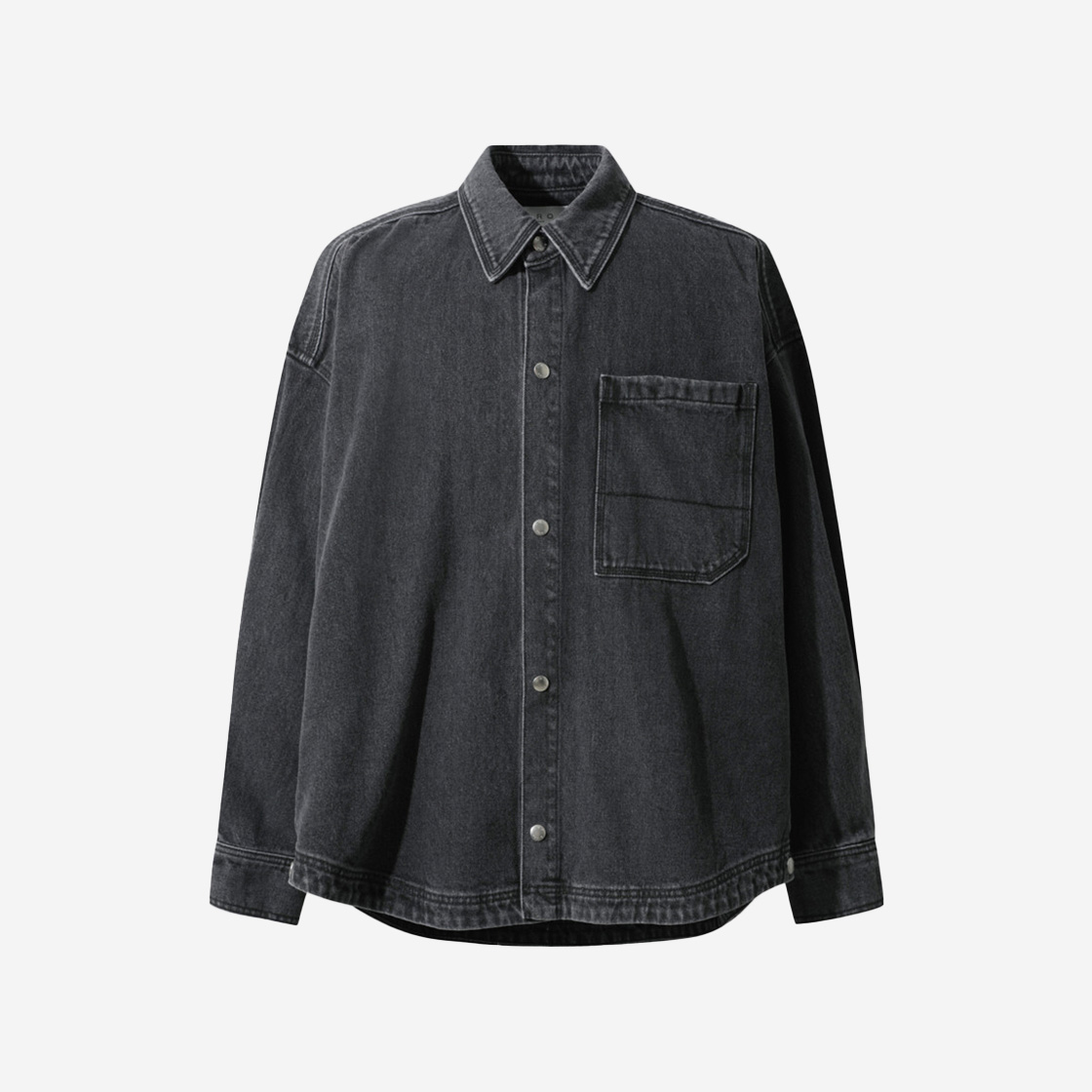 이로 벨벳 사이드 스냅 데님 셔츠 자켓 그레이(Iro Velvet Side Snap Loose Fit Denim Shirt Jacket Grey) - 1