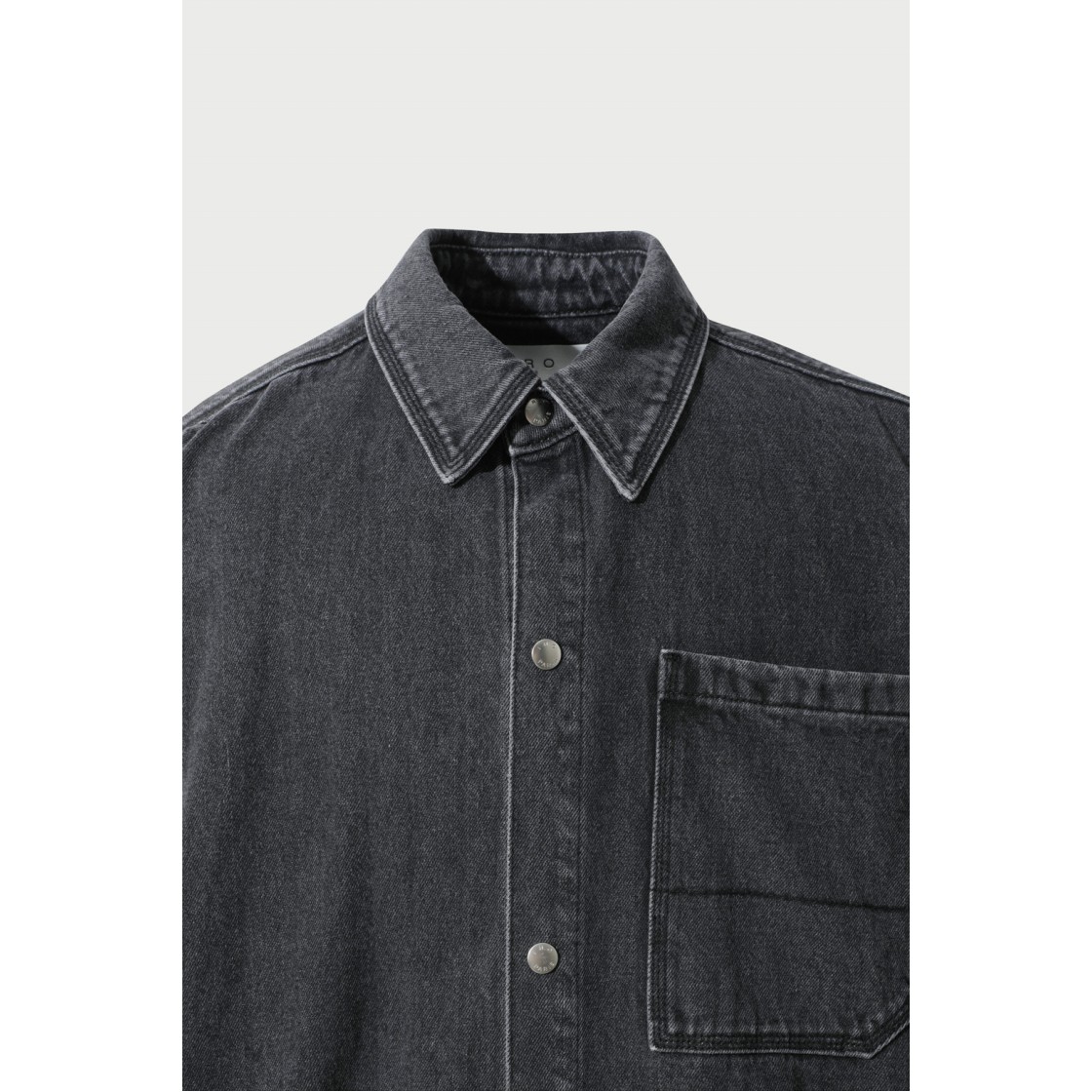 이로 벨벳 사이드 스냅 데님 셔츠 자켓 그레이(Iro Velvet Side Snap Loose Fit Denim Shirt Jacket Grey) - 4