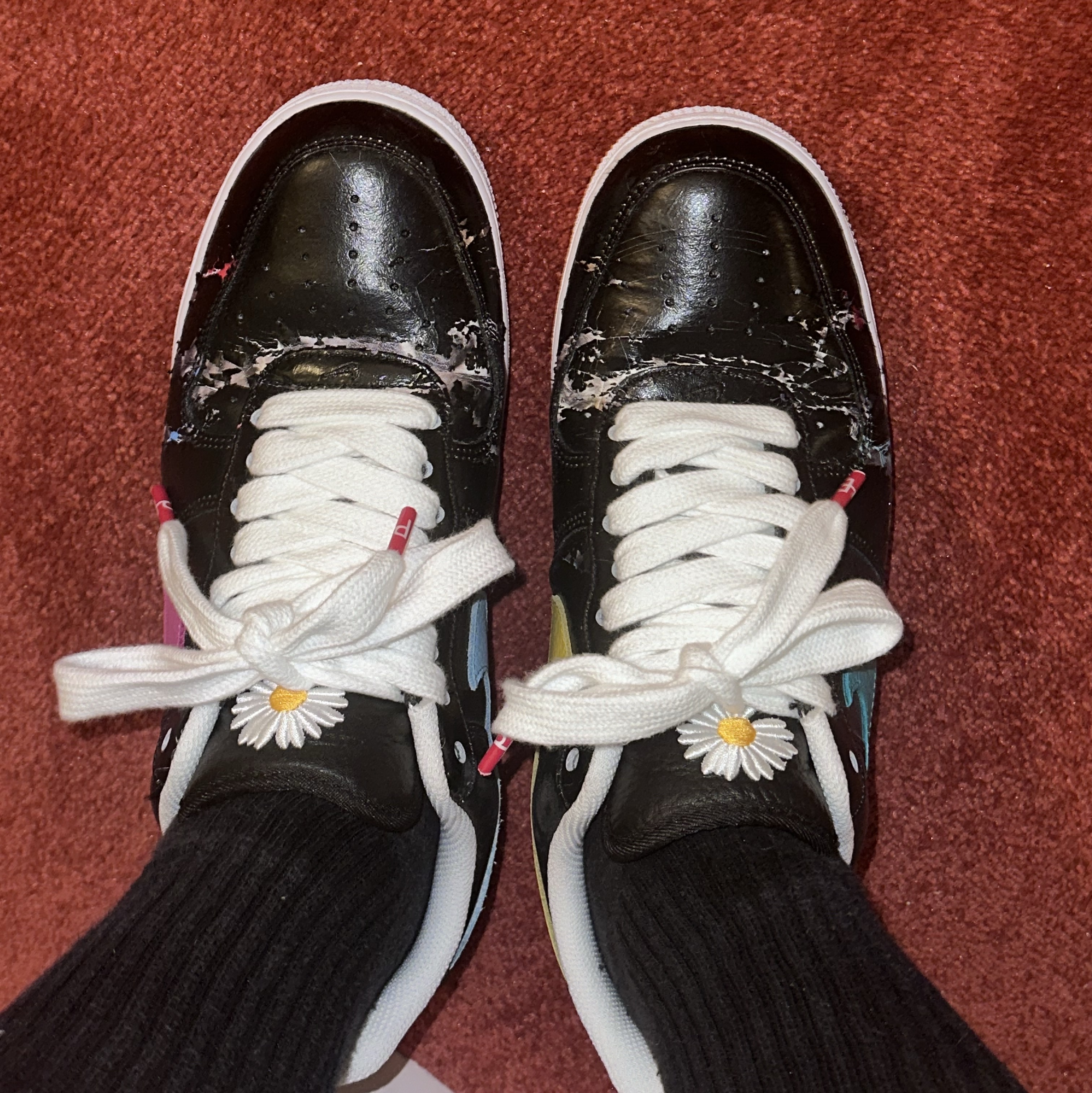 Nike x Peaceminusone Air Force 1 Low Para-Noise 3.0 Black and Multicolor 착용 스타일 - 2