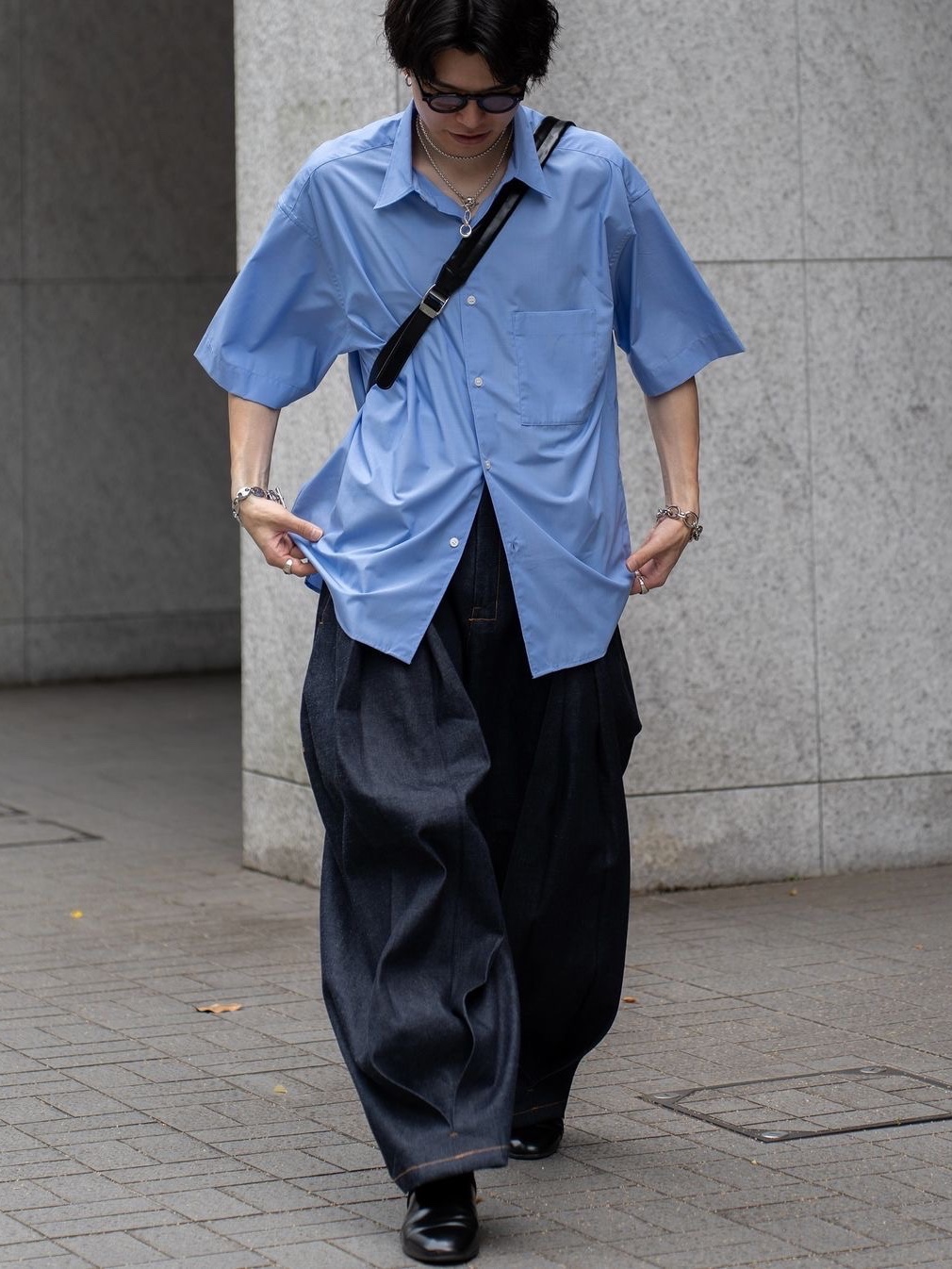 Sage Nation Box Pleat Trouser Denim Raw Denim - 24FW 착용 스타일 - 3