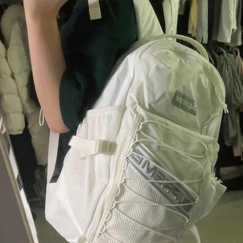 Supreme Backpack White - 23FW 착용 스타일 - 1