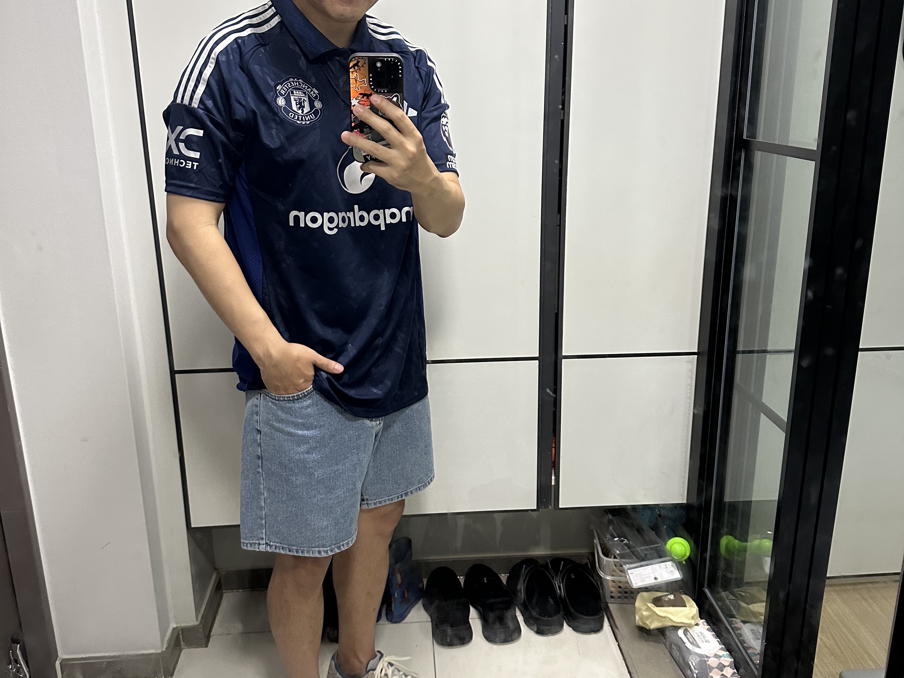 Adidas Manchester United 2024/25 Away Jersey Night Indigo - KR Sizing (Non Marking Ver.) 착용 스타일 - 2