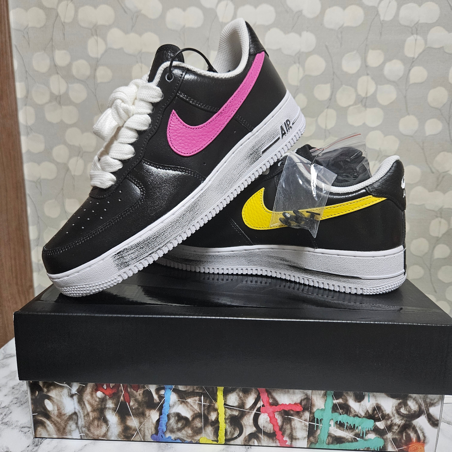 Nike x Peaceminusone Air Force 1 Low Para-Noise 3.0 Black and Multicolor 착용 스타일 - 1