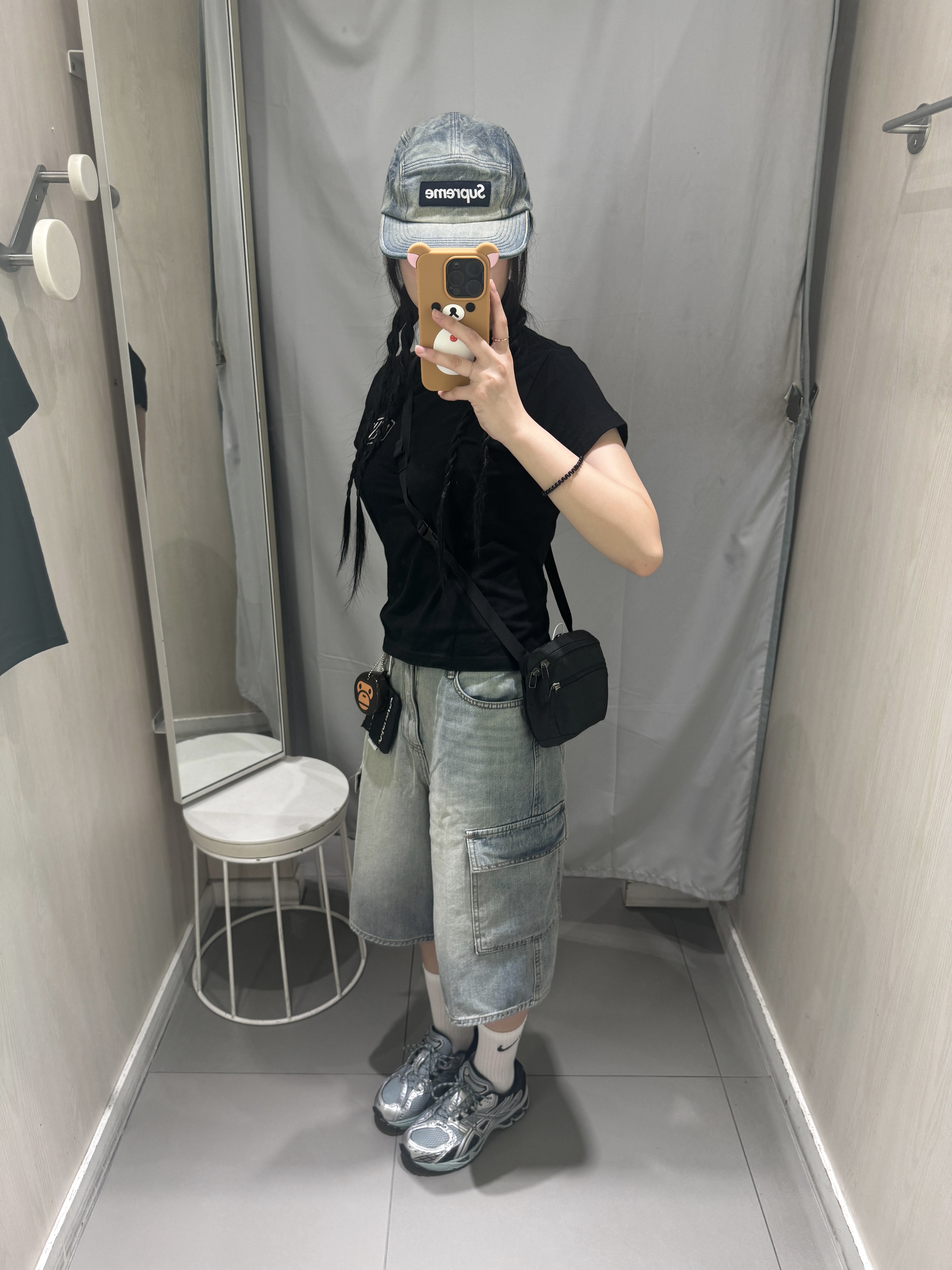Supreme Washed Chino Twill Camp Cap Dirty Indigo - 24SS, Arc'teryx Mantis 1 Waistpack Black II 착용 스타일 - 1