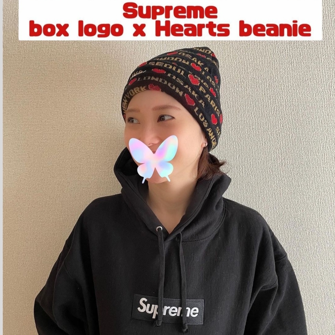 Supreme Hearts Beanie Black - 24FW 착용 스타일 - 2