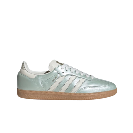 (W) Adidas Samba OG Linen Green Met Off White