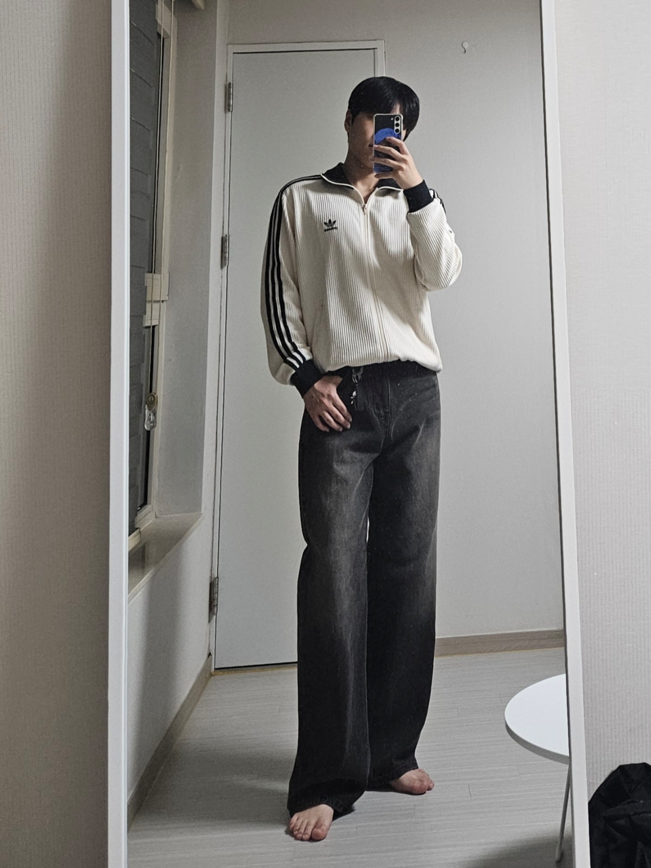 Adidas Waffle Beckenbauer Track Top Wonder White - KR Sizing 착용 스타일