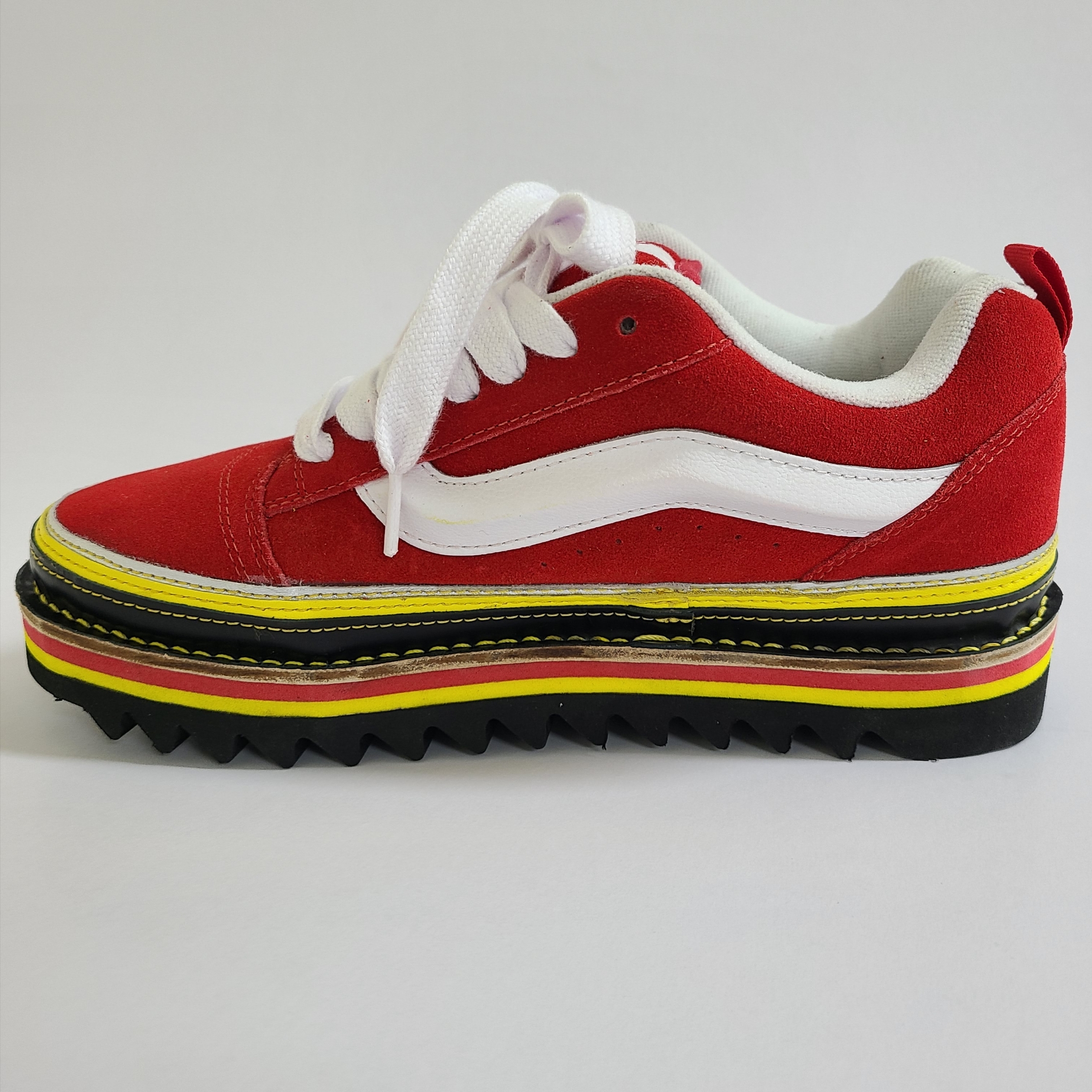 Vans Knu-Skool Mega Check Red, Vans Knu-Skool Red True White 착용 스타일 - 4