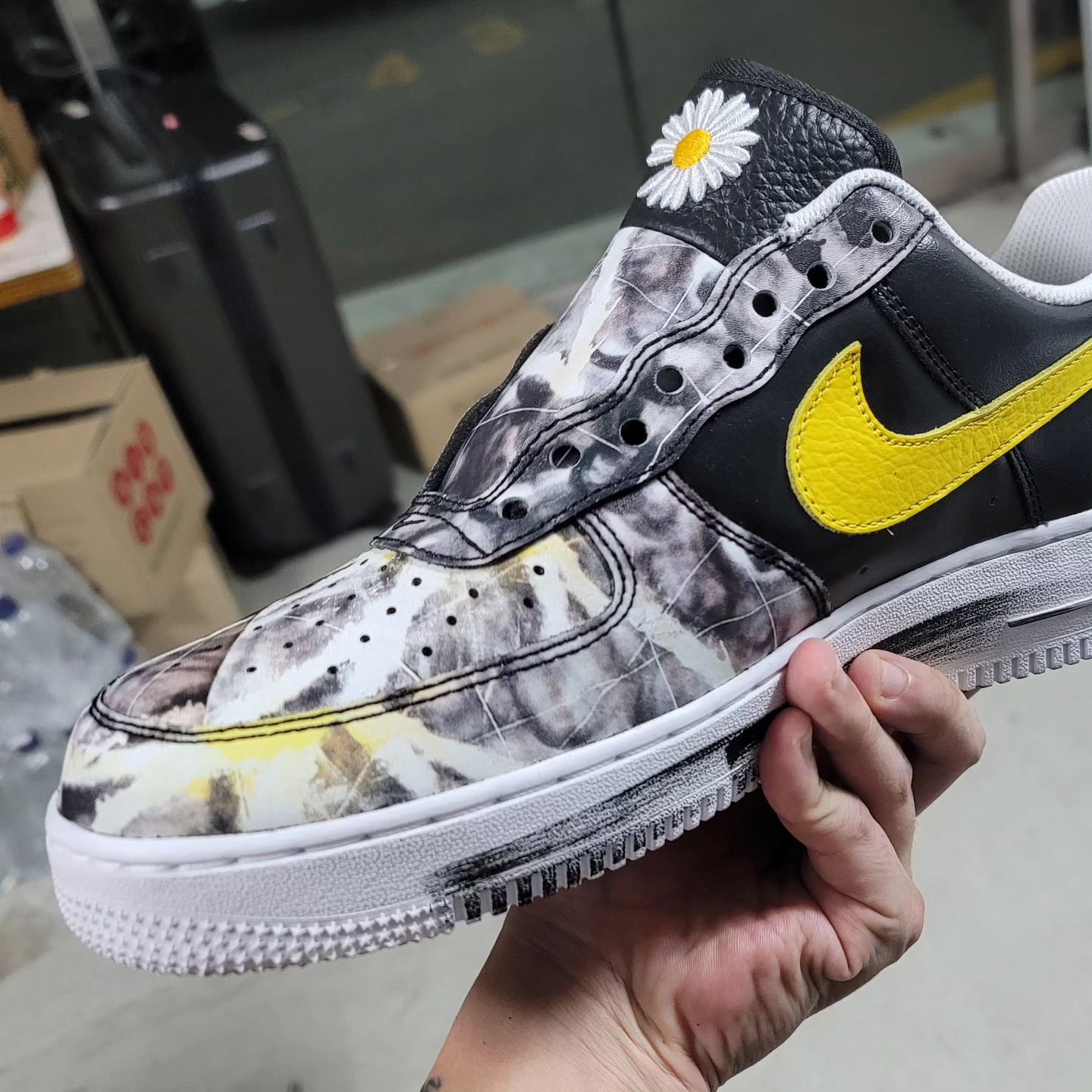 Nike x Peaceminusone Air Force 1 Low Para-Noise 3.0 Black and Multicolor 착용 스타일 - 4