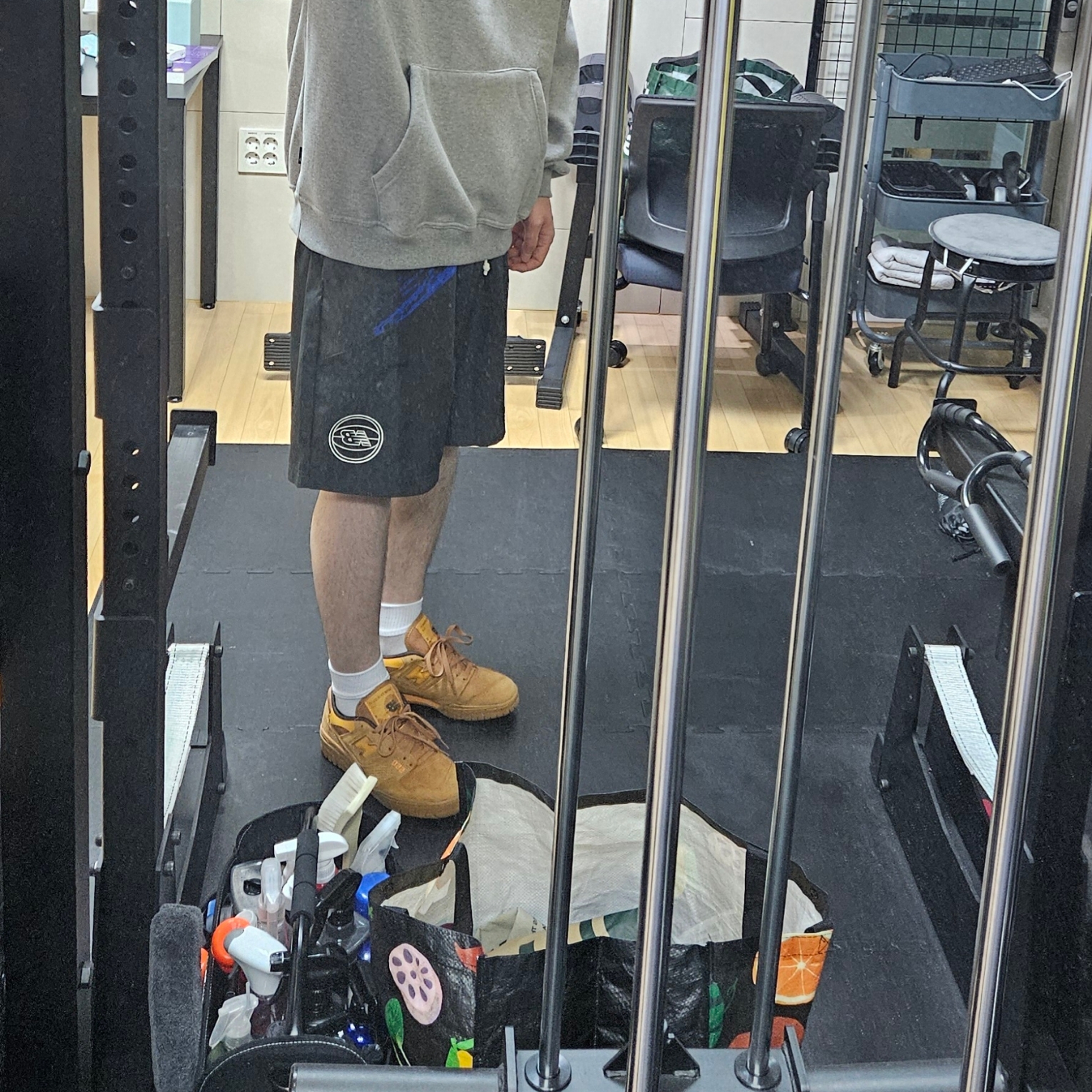 New Balance 550 Brown - 2E Wide 착용 스타일 - 1