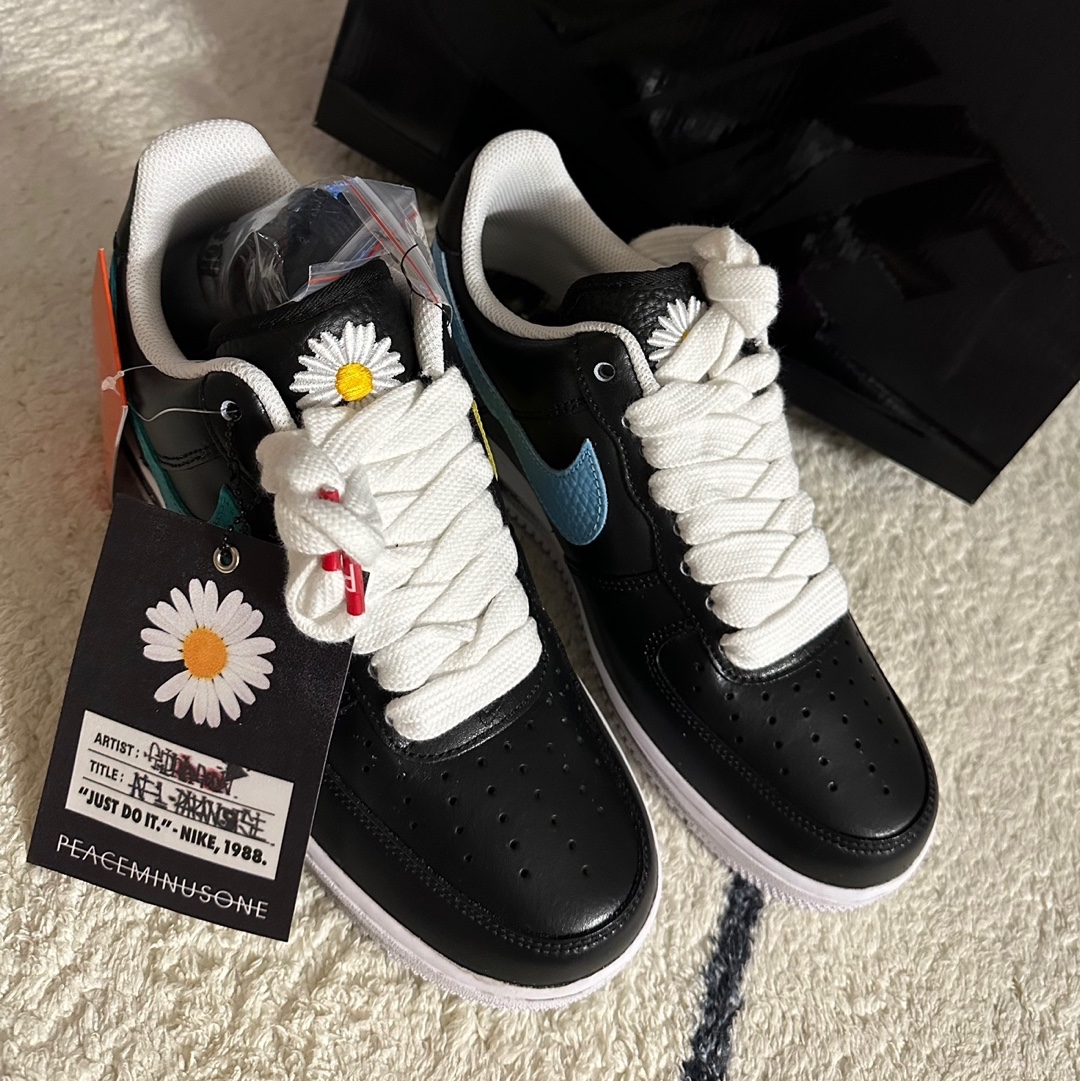 Nike x Peaceminusone Air Force 1 Low Para-Noise 3.0 Black and Multicolor 착용 스타일 - 4