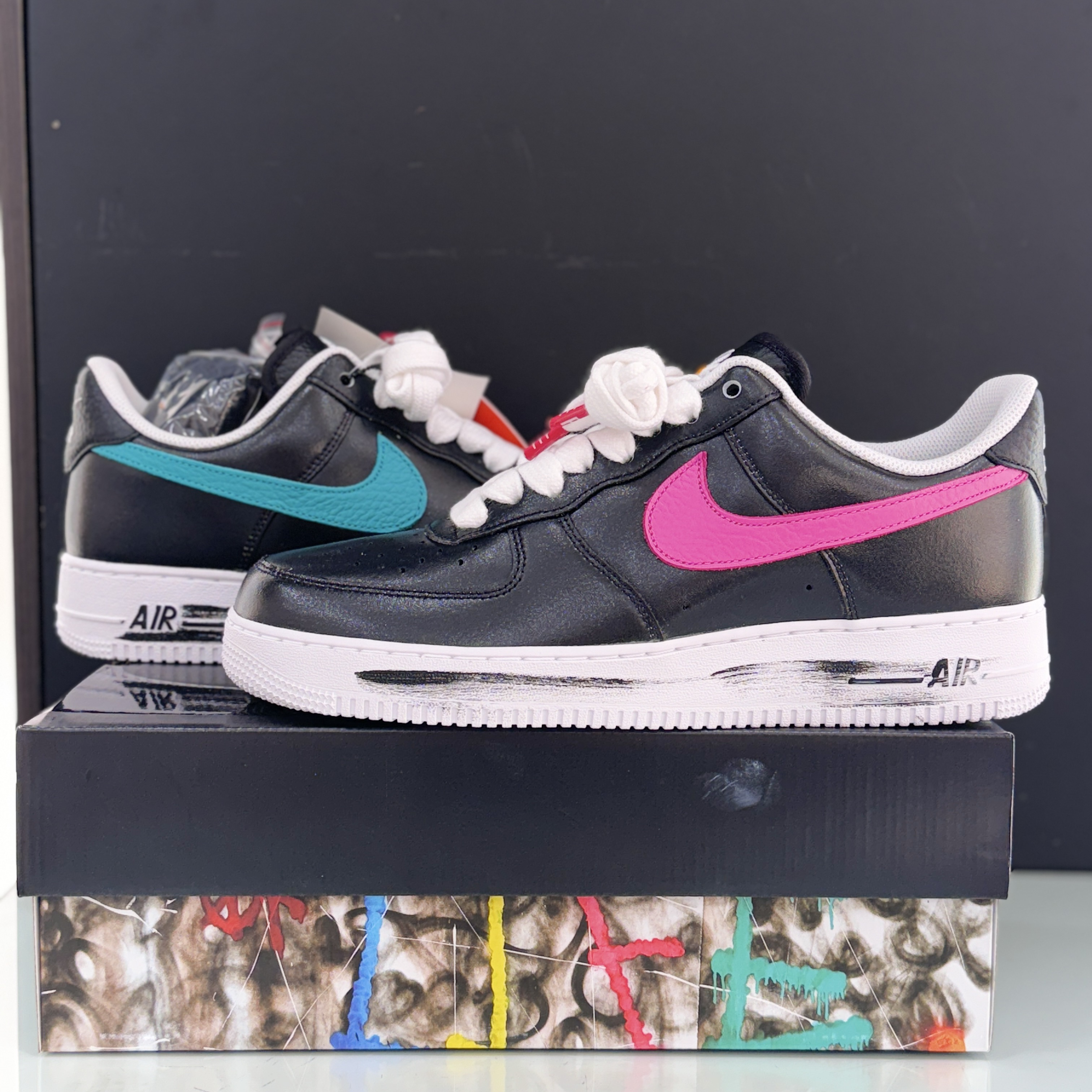 Nike x Peaceminusone Air Force 1 Low Para-Noise 3.0 Black and Multicolor 착용 스타일 - 1
