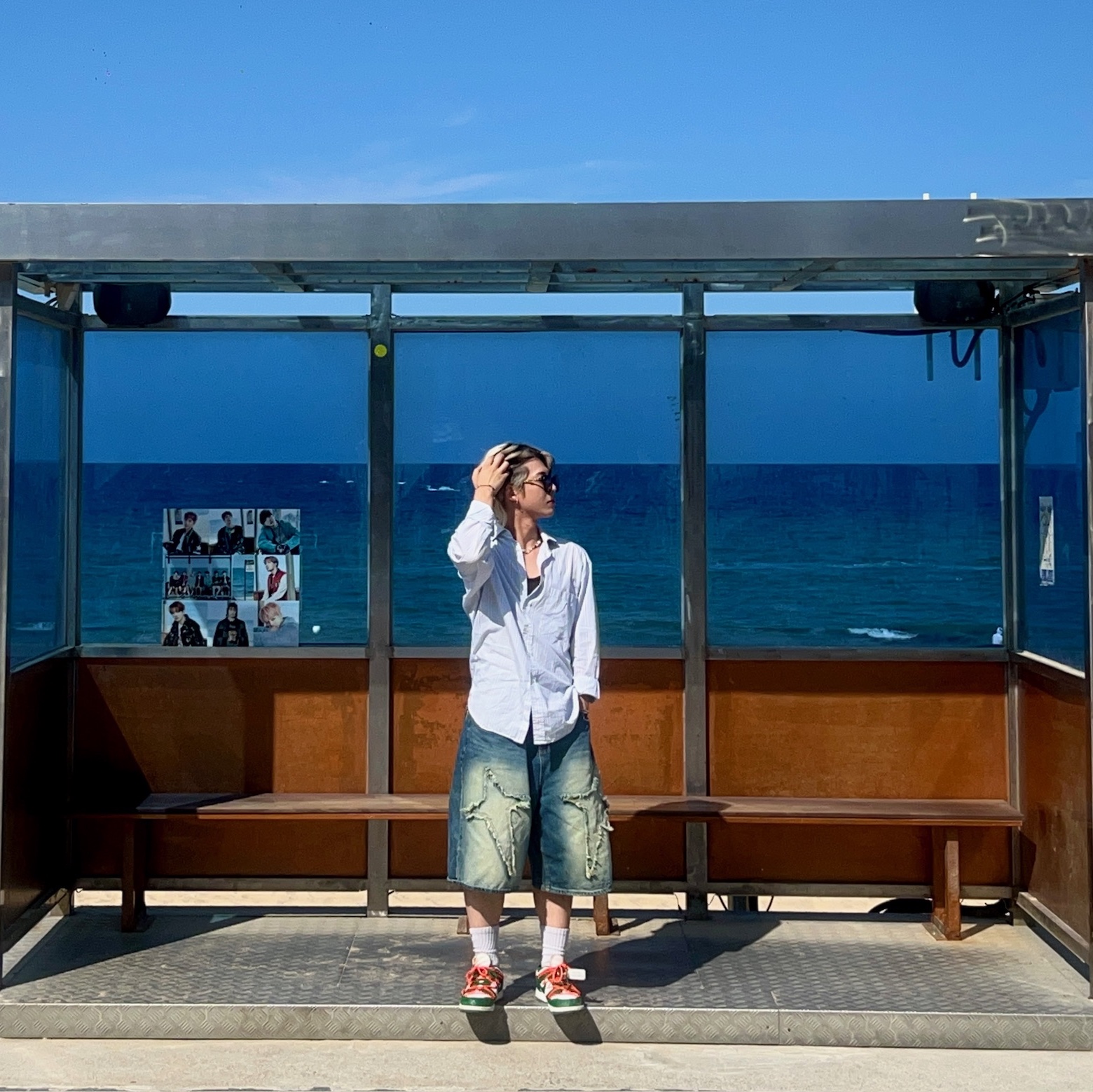 Nike x Off-White Dunk Low Pine Green 착용 스타일 - 1