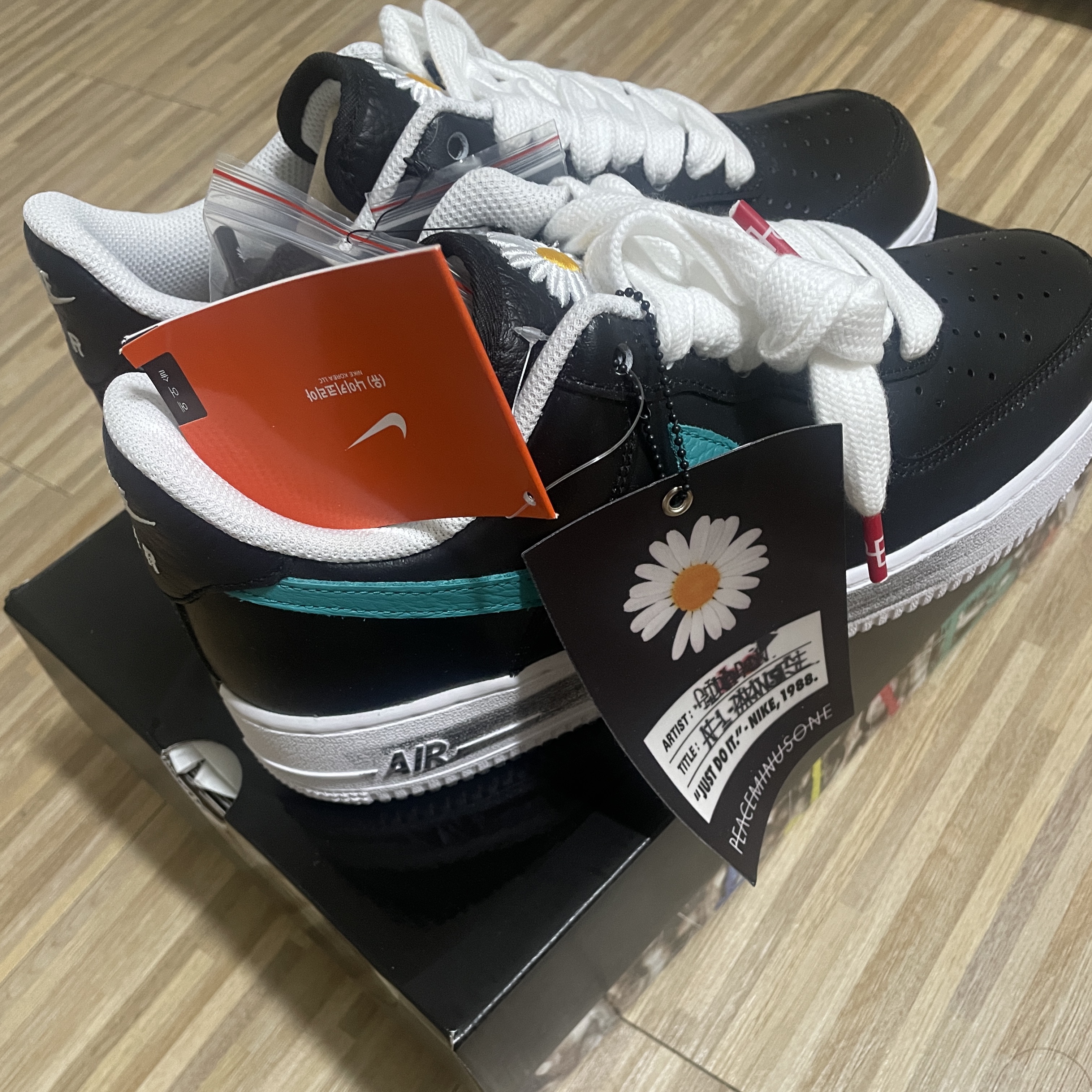 Nike x Peaceminusone Air Force 1 Low Para-Noise 3.0 Black and Multicolor 착용 스타일 - 2