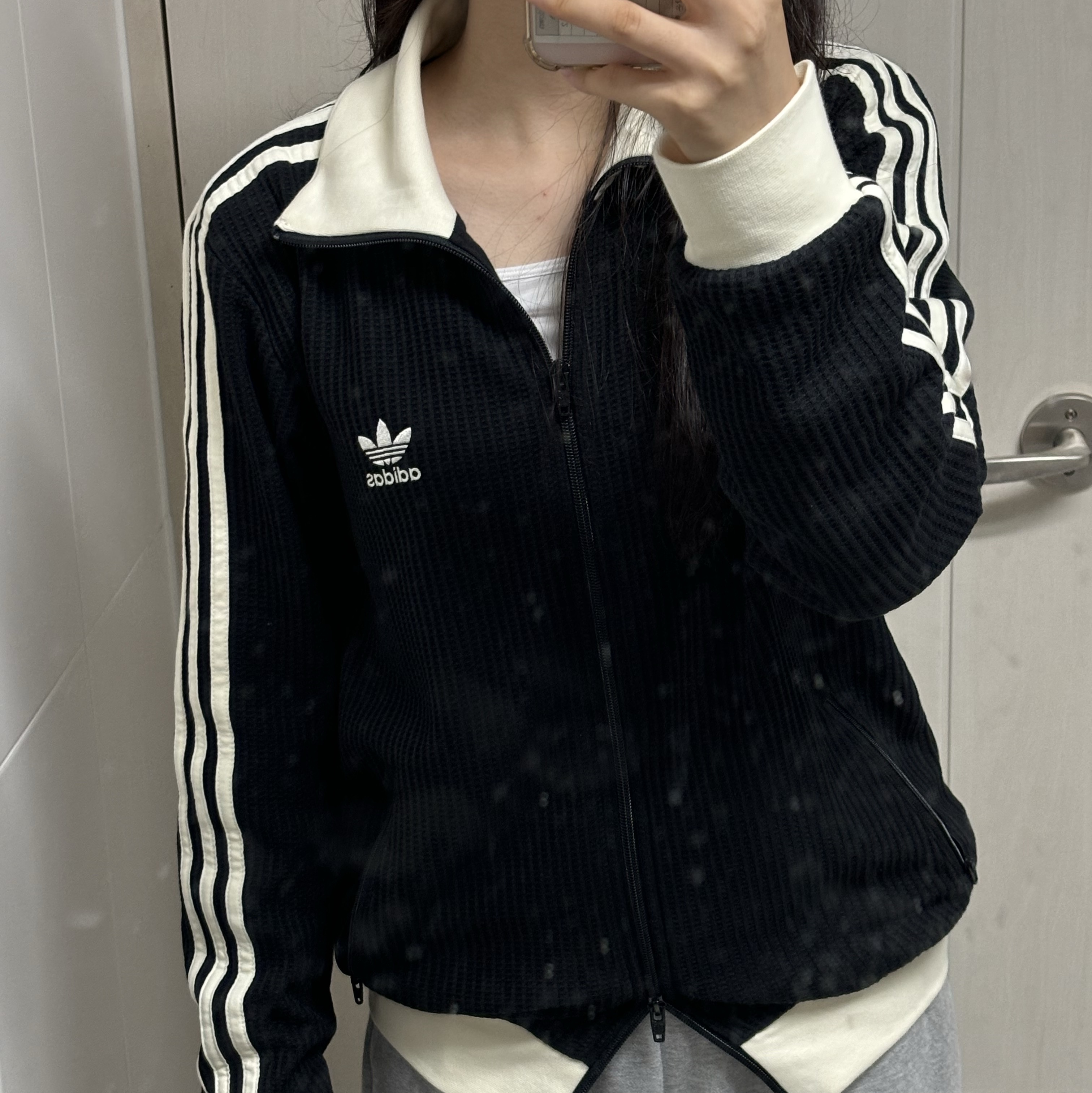 Adidas Waffle Beckenbauer Track Top Black - KR Sizing 착용 스타일