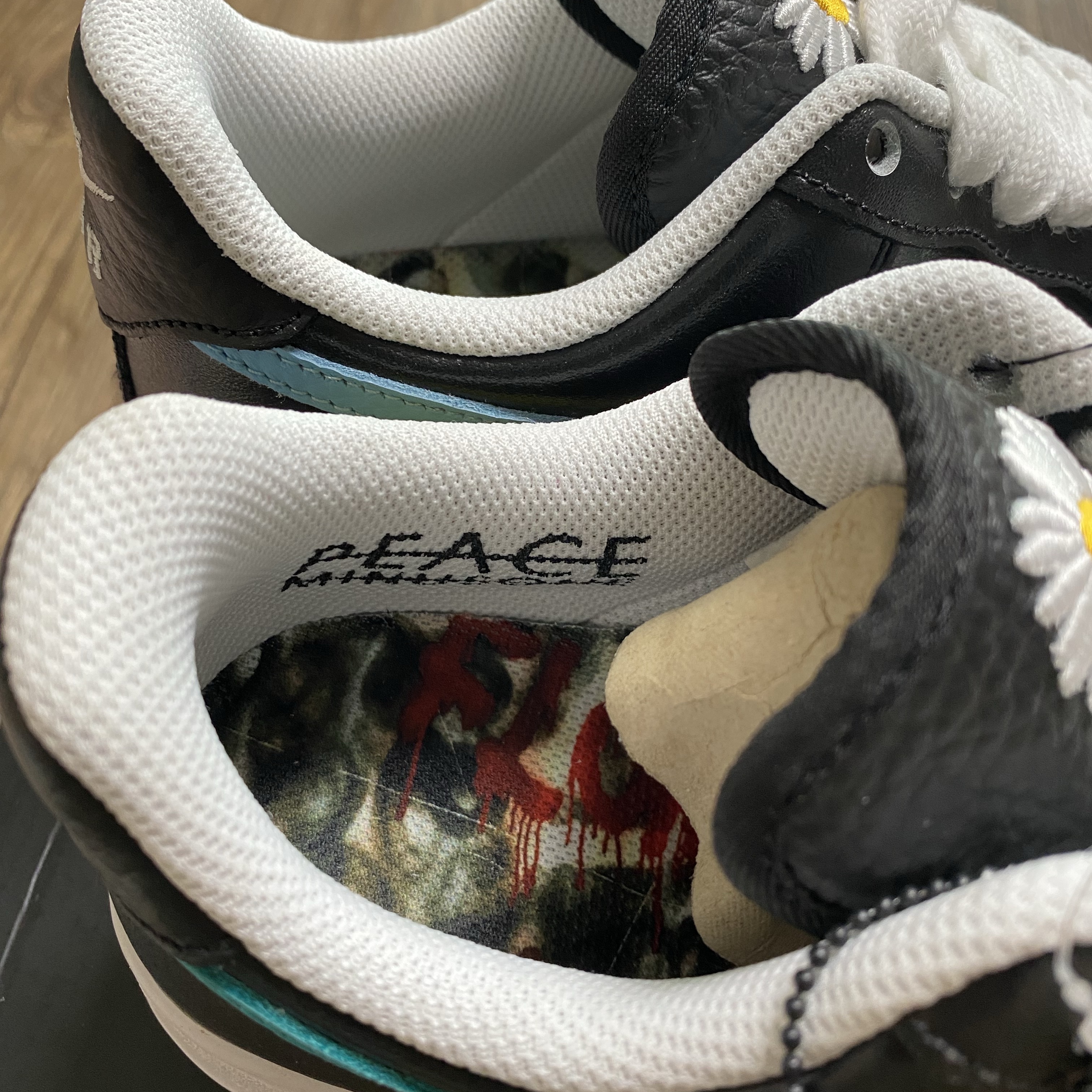 Nike x Peaceminusone Air Force 1 Low Para-Noise 3.0 Black and Multicolor 착용 스타일 - 6