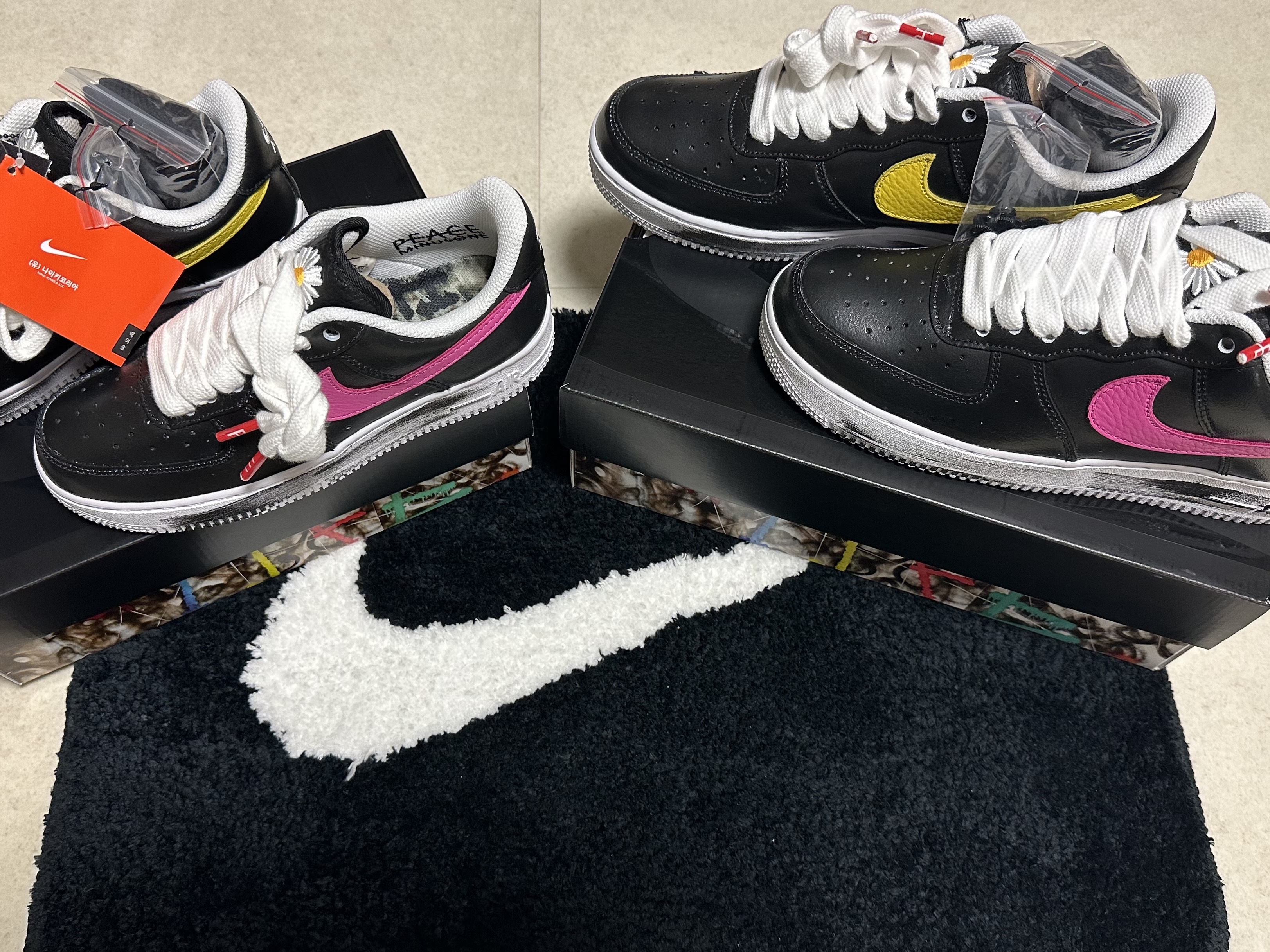 Nike x Peaceminusone Air Force 1 Low Para-Noise 3.0 Black and Multicolor 착용 스타일