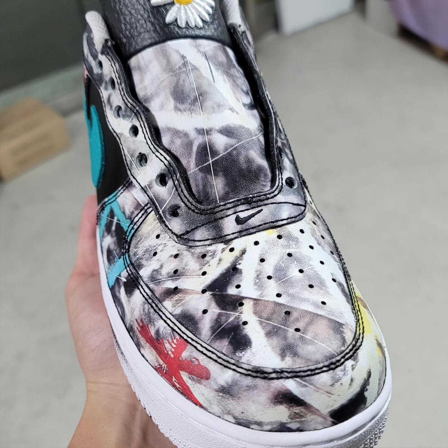 Nike x Peaceminusone Air Force 1 Low Para-Noise 3.0 Black and Multicolor 착용 스타일 - 2