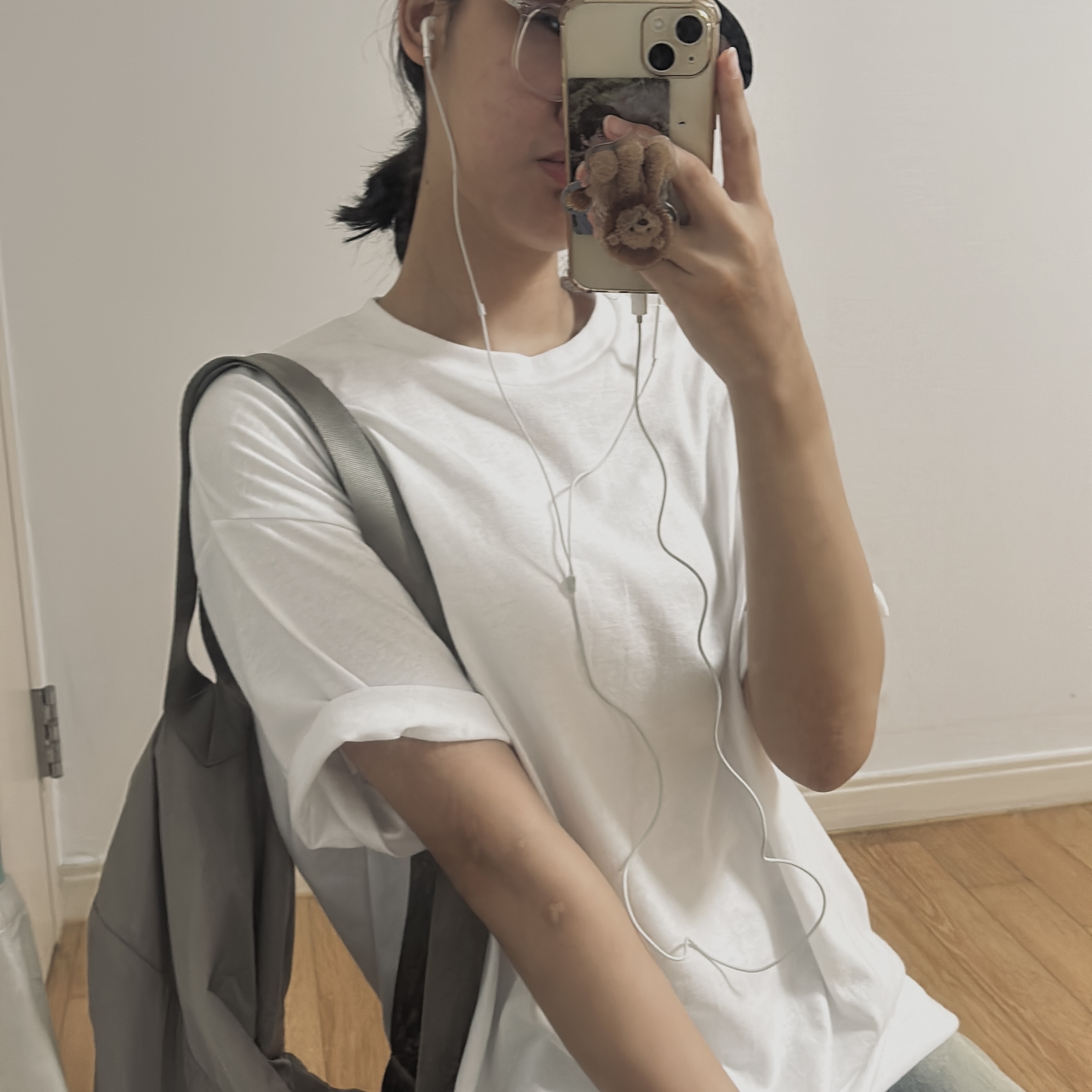 AAA Heavy Cotton 1301 T-Shirt White Black (2Pack) 착용 스타일 - 5