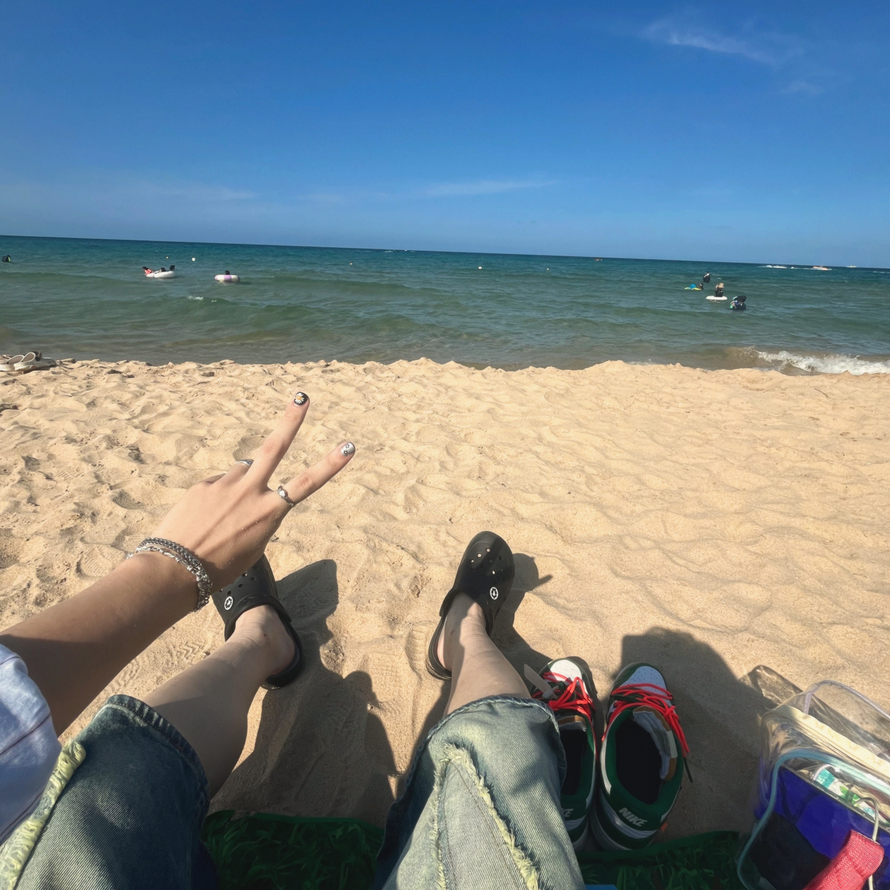 Nike x Off-White Dunk Low Pine Green 착용 스타일 - 2