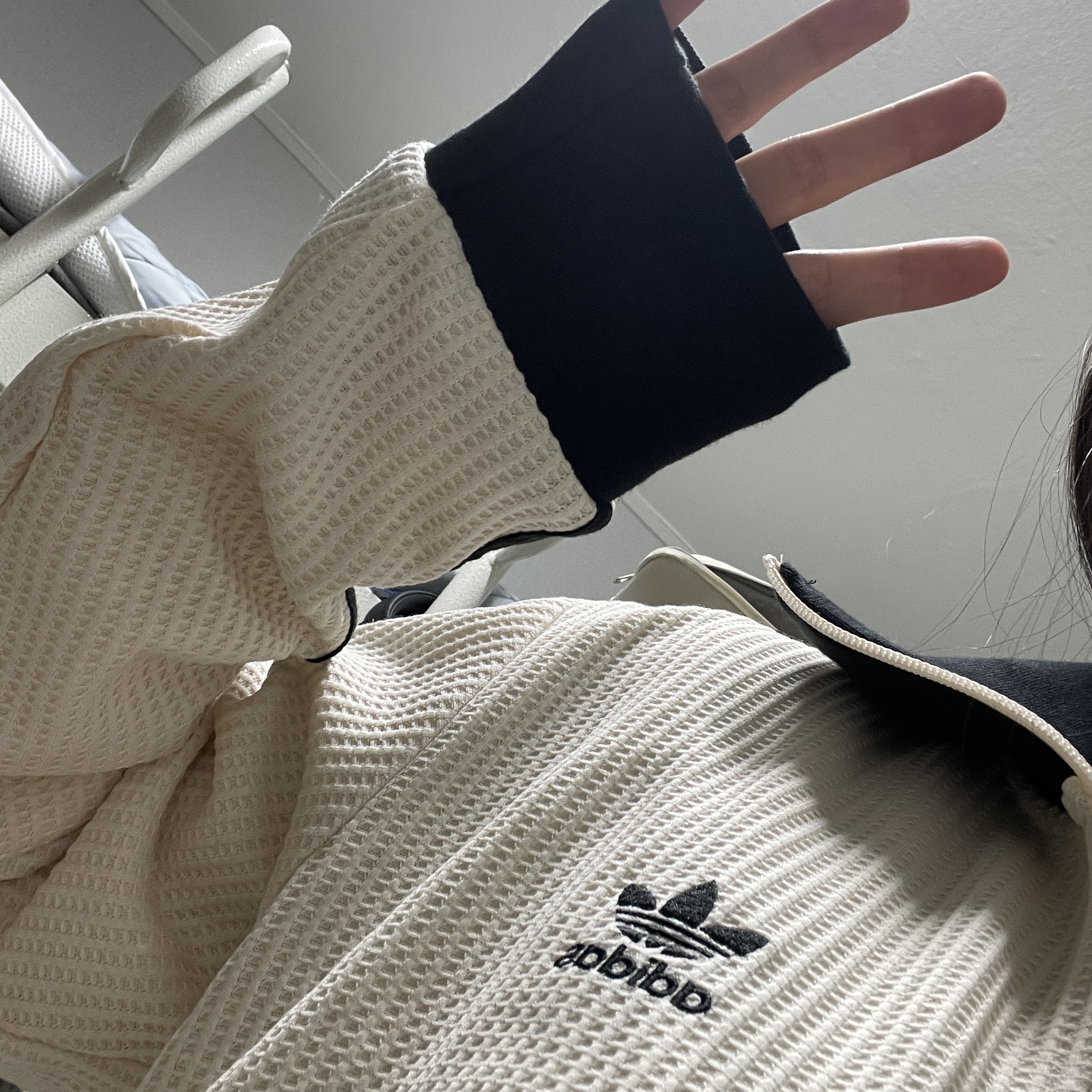 Adidas Waffle Beckenbauer Track Top Wonder White - KR Sizing 착용 스타일 - 4