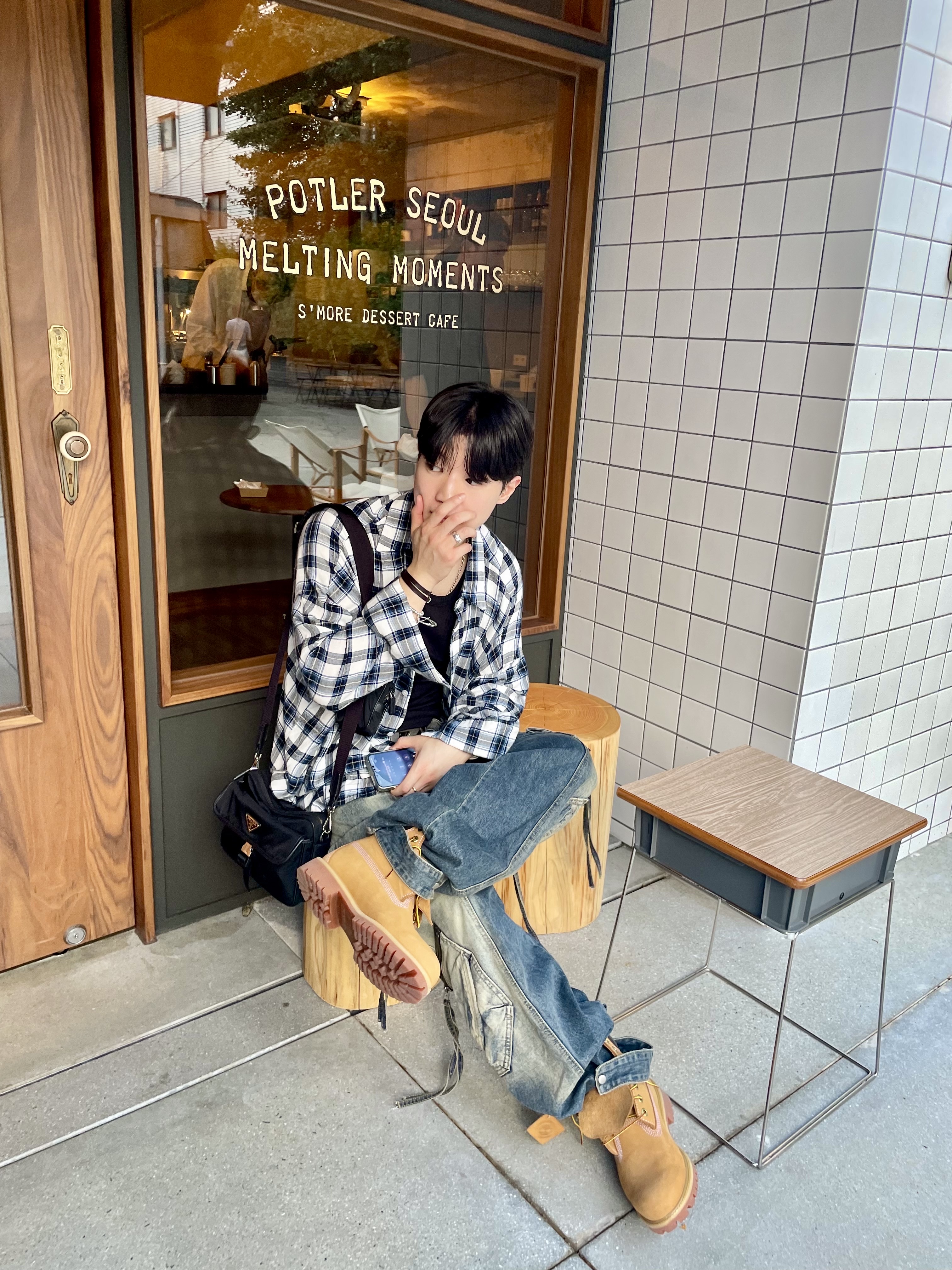 Timberland Premium 6 inch Waterproof Boot Wheat Nubuck - Wide, Diesel B-1DR Leather Belt with D Buckle Black ์ฐฉ์ฉ ์คํ์ผ - 3