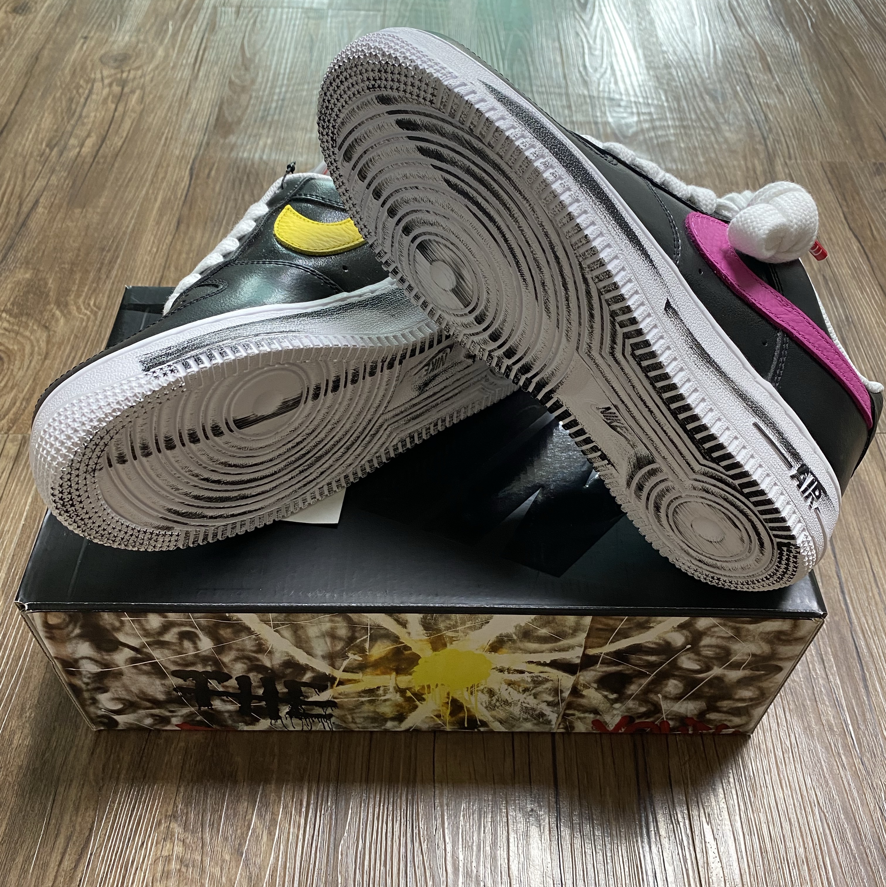 Nike x Peaceminusone Air Force 1 Low Para-Noise 3.0 Black and Multicolor 착용 스타일 - 1