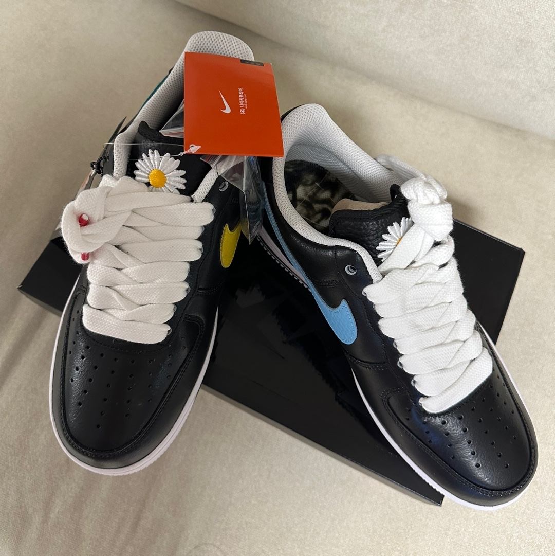 Nike x Peaceminusone Air Force 1 Low Para-Noise 3.0 Black and Multicolor 착용 스타일 - 3