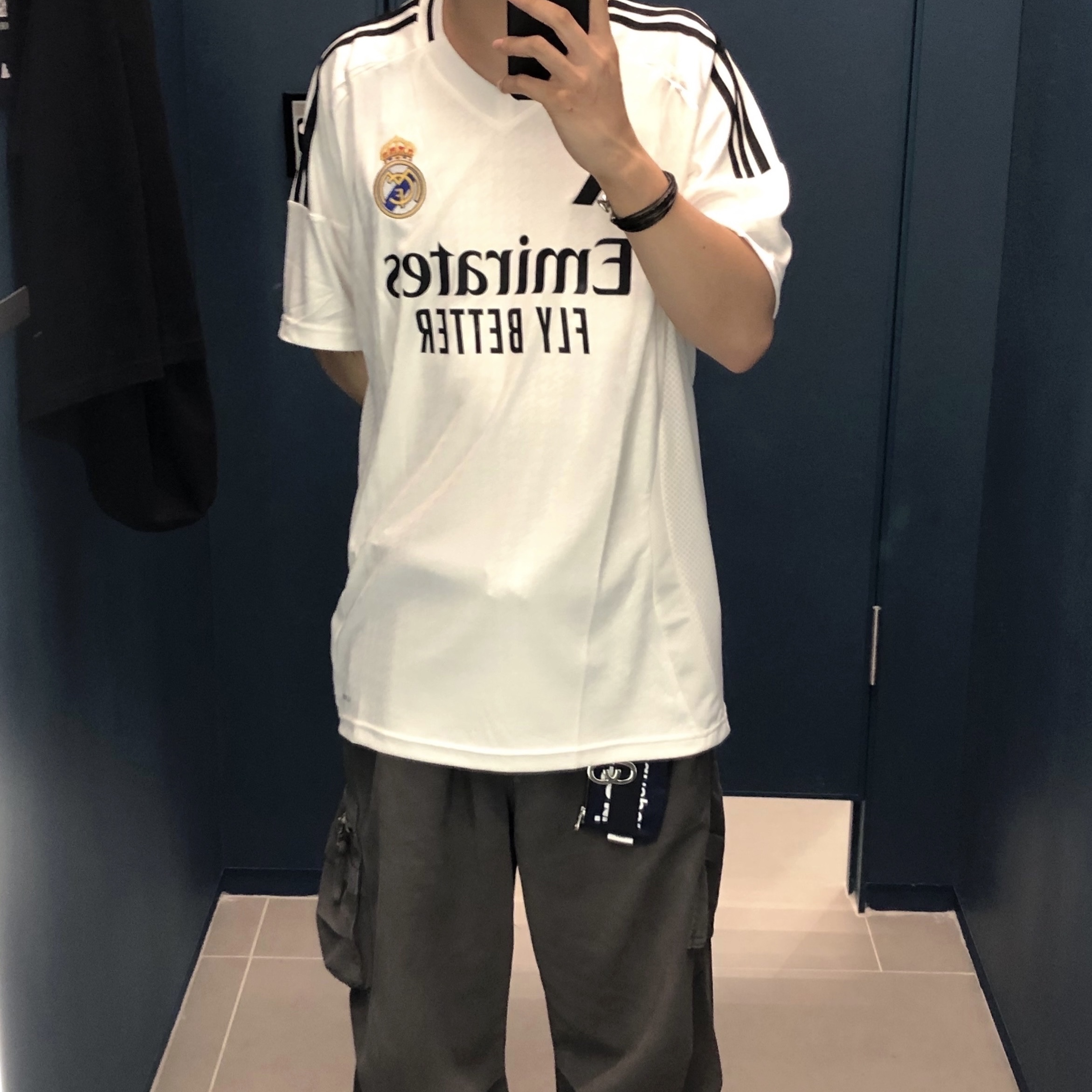 Adidas Real Madrid 2024/25 Home Jersey White - KR Sizing (Non Marking Ver.) 착용 스타일