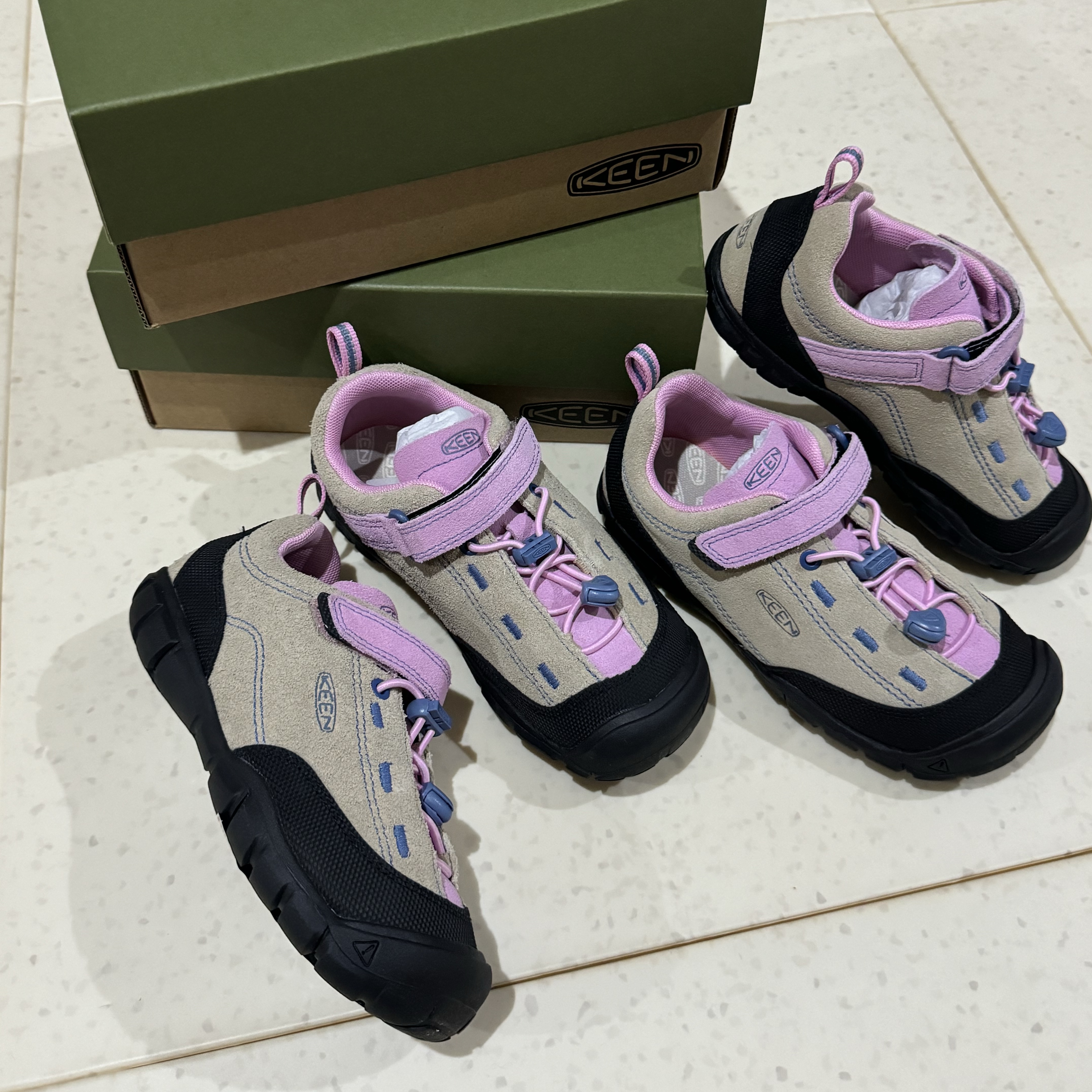 KEEN Children Jasper Ii Safari Pastel Lavender 착용 스타일 - 2