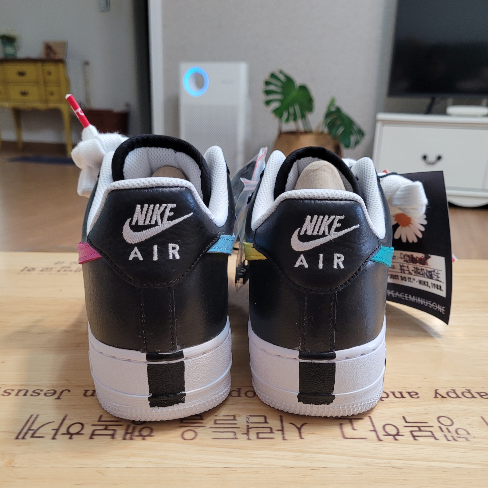 Nike x Peaceminusone Air Force 1 Low Para-Noise 3.0 Black and Multicolor 착용 스타일 - 7