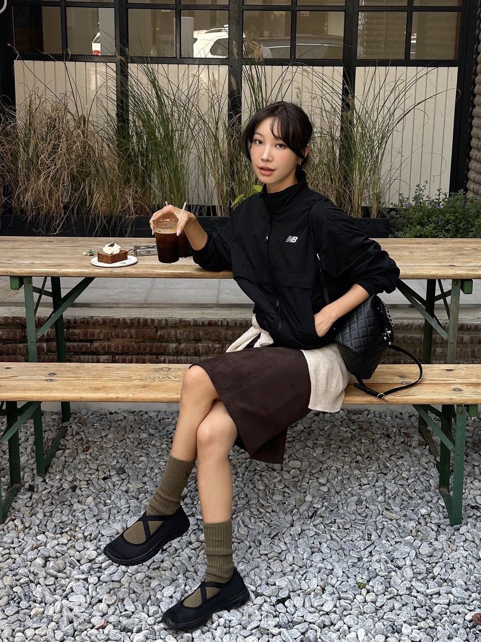 Salomon x Sandy Liang RX Marie Jeanne Black 착용 스타일 - 1