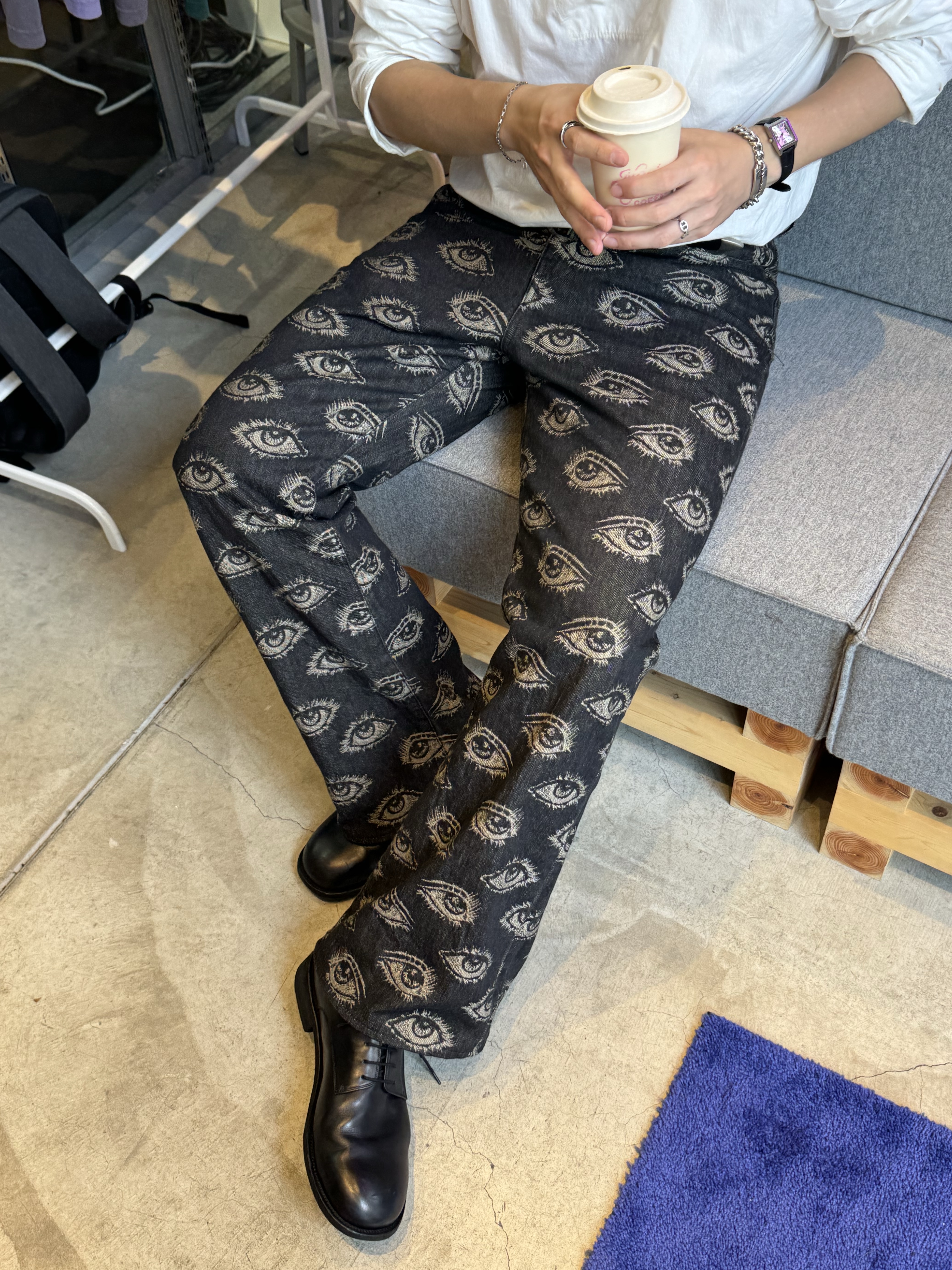 Kapital 12 oz. Speakeasy Denim 5P Okabellbo Black 착용 스타일