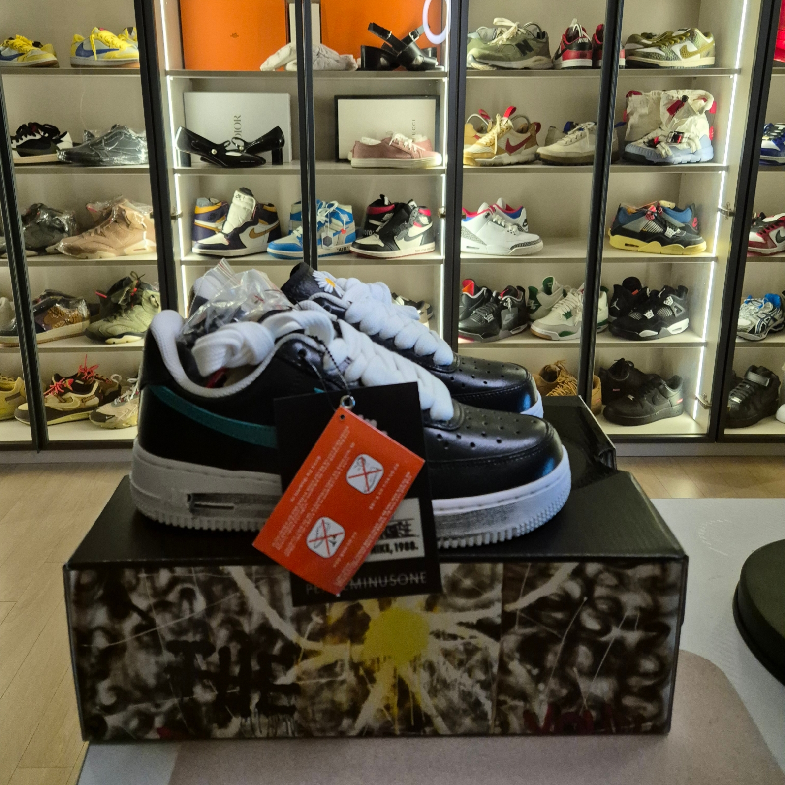 Nike x Peaceminusone Air Force 1 Low Para-Noise 3.0 Black and Multicolor 착용 스타일 - 1