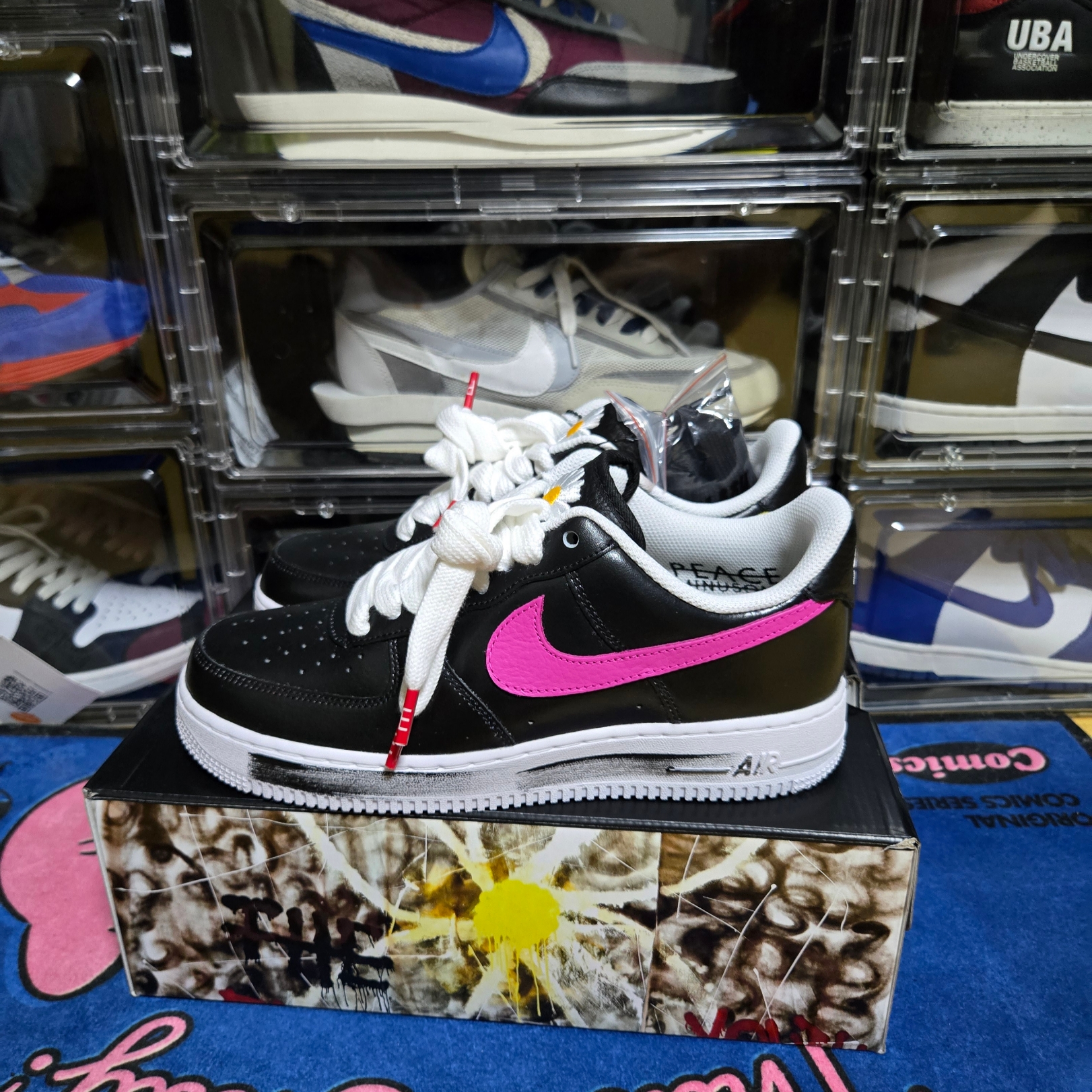 Nike x Peaceminusone Air Force 1 Low Para-Noise 3.0 Black and Multicolor 착용 스타일 - 3