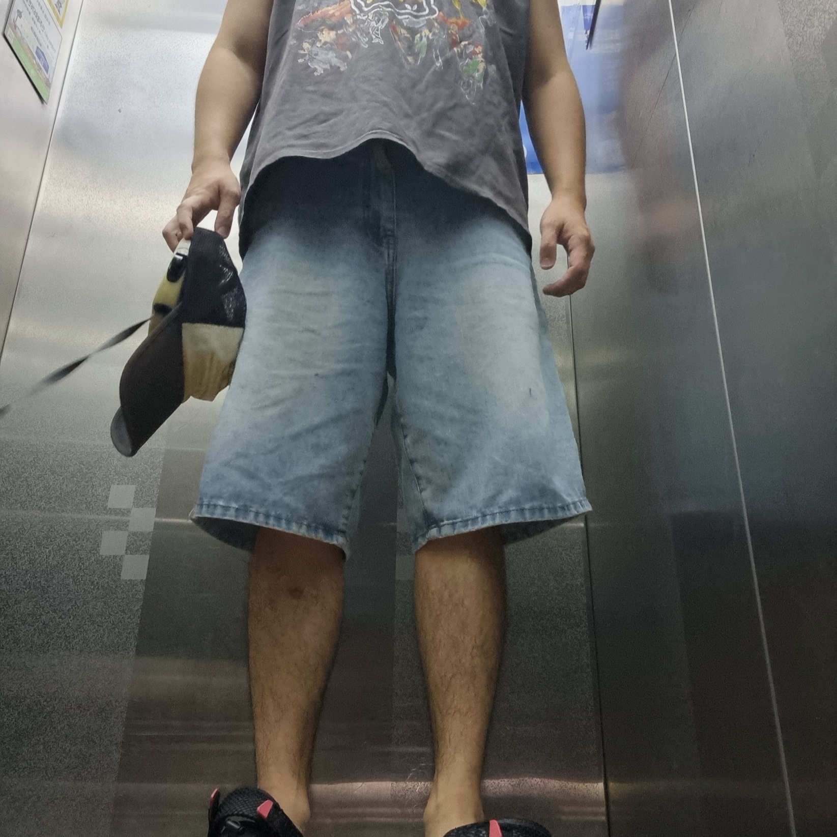 Kapital 20 Jersey Sleeveless Big T-Shirt Buster Peckish Bowy Pt Ink Black 착용 스타일 - 1