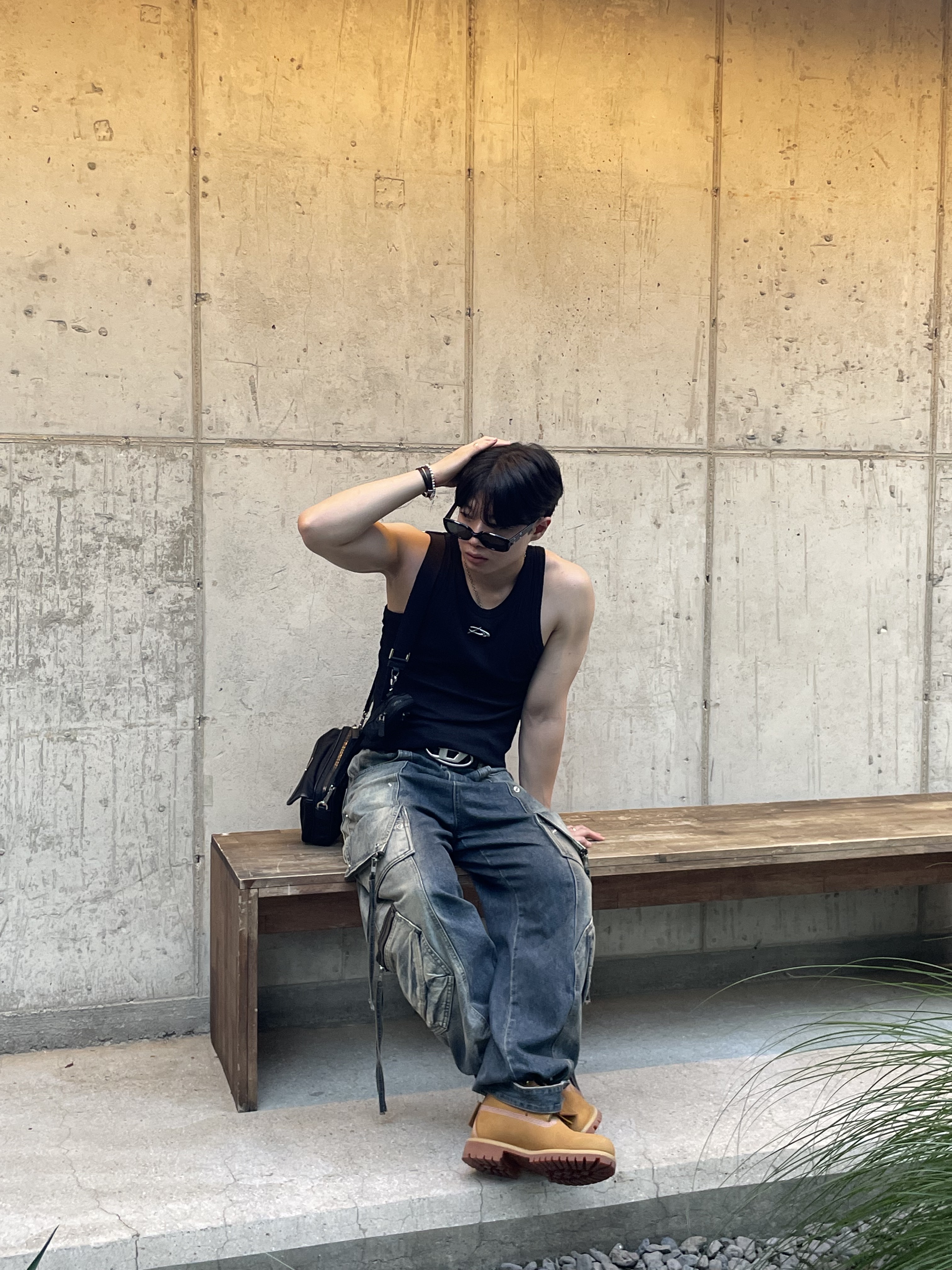 Timberland Premium 6 inch Waterproof Boot Wheat Nubuck - Wide, Diesel B-1DR Leather Belt with D Buckle Black ์ฐฉ์ฉ ์คํ์ผ - 1