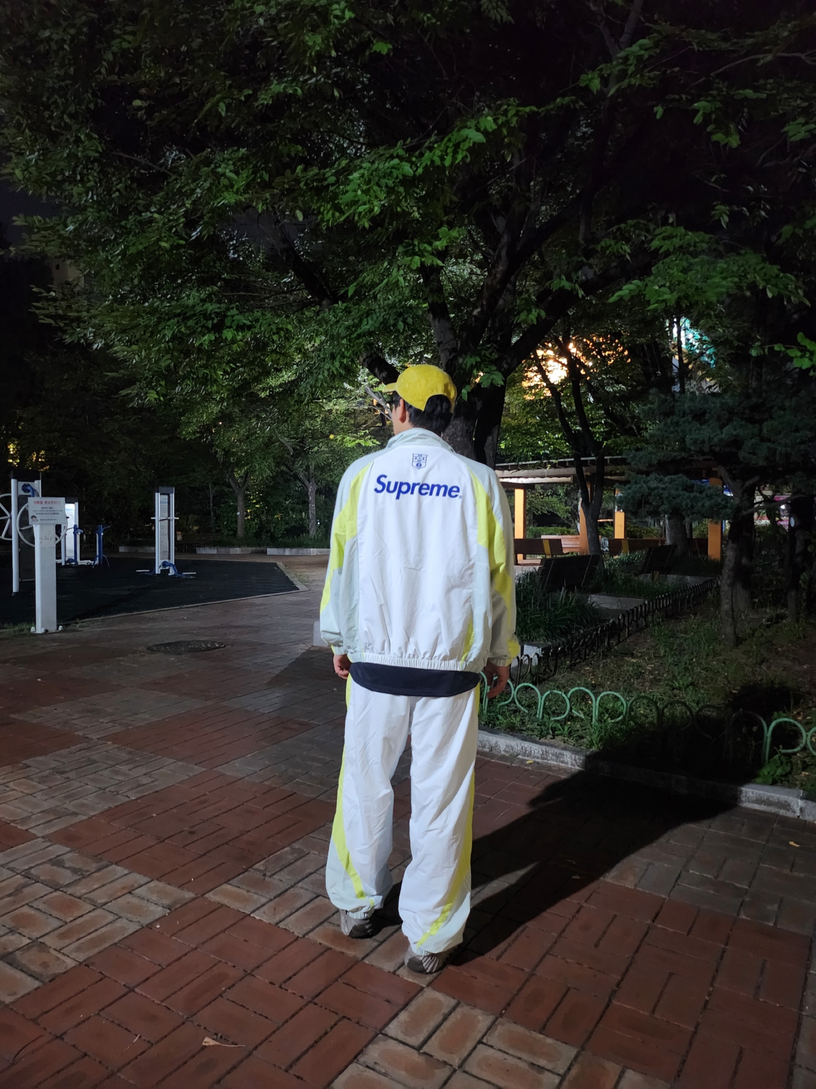 Supreme S Logo Track Jacket Light Mint - 24FW, Supreme S Logo Track Pants Light Mint - 24FW 착용 스타일 - 2
